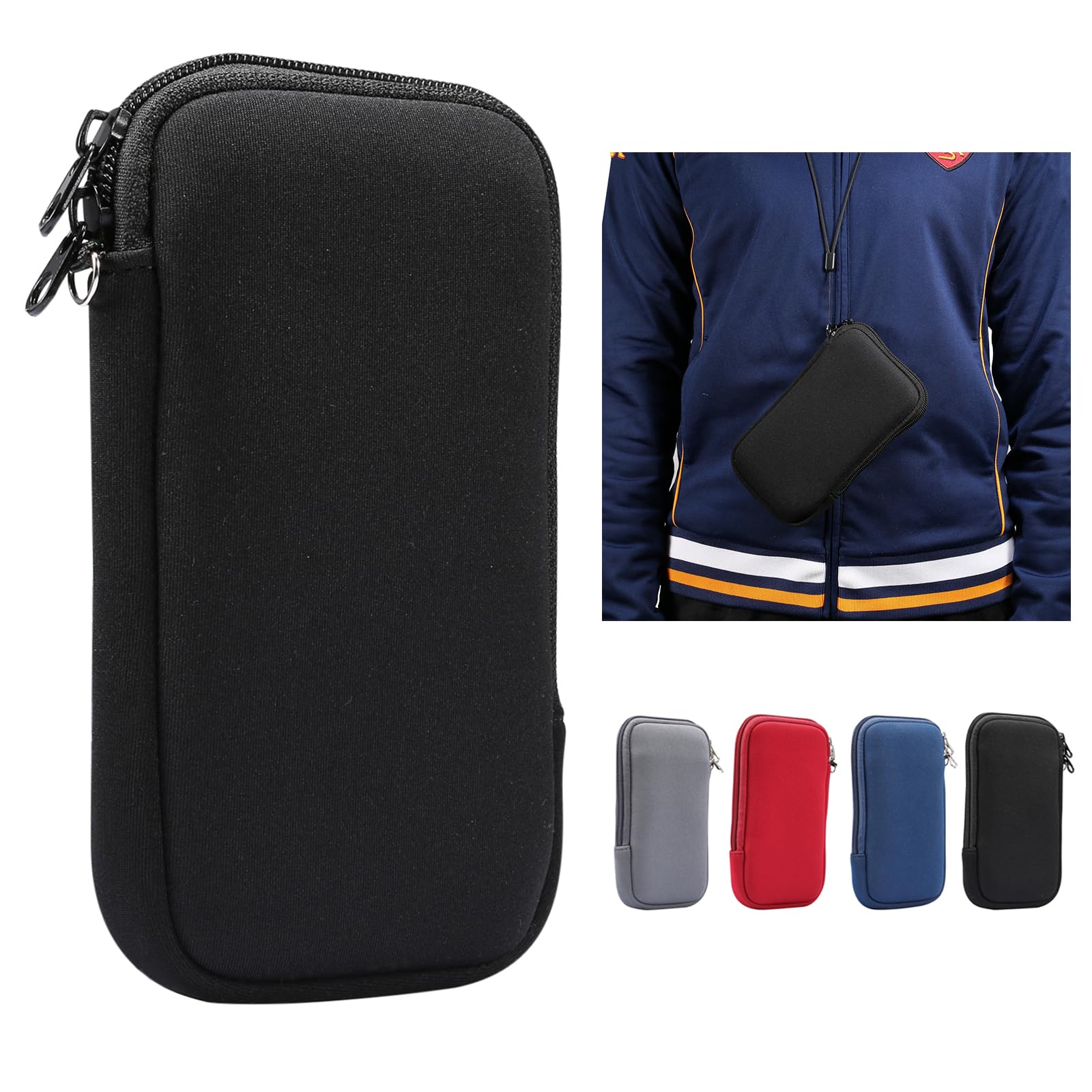 Universal Brustbeutel für Handy, Wasserdichte Handyhülle, MDJYMYZ Damen Herren Vertikal Handytasche zum Umhängen Klein Handy Brusttasche Umhängegeldbeutel Reisegeldbeutel Reise-Pass-Tasche Brieftasche