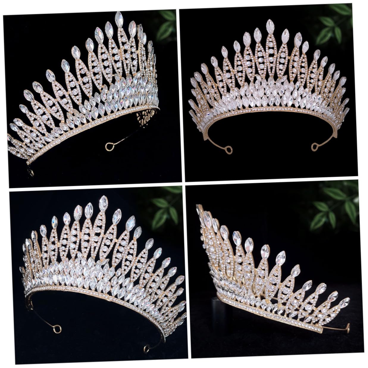 POPETPOP Corona Fascia per Capelli Sposa Tiara da Sposa in Metallo Leggero Accessorio per Capelli Unico per Matrimonio Compleanno e Feste Donna