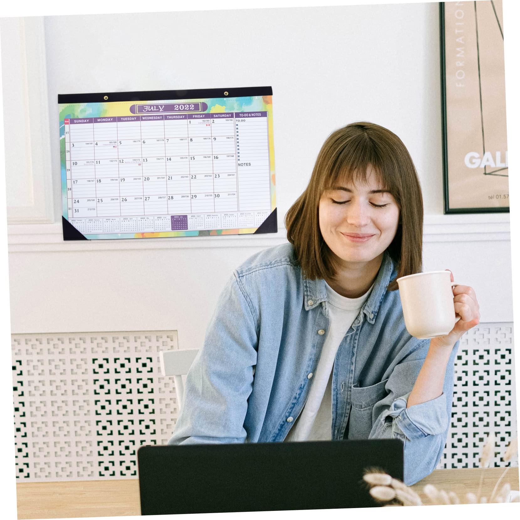 VILLCASE 4stücke Englischer Wandkalender Monatlicher Haushaltskalender Für Büro Und Zuhause Dekorativer Und Praktischer Wandkalender Mit Einfachem Design Abwischbar Und Langlebig