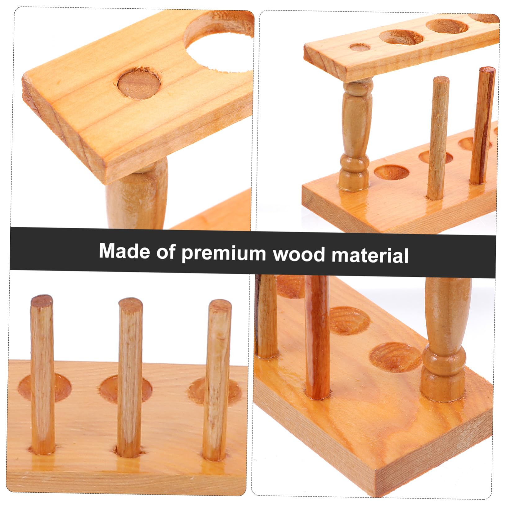 Hemobllo Supporto per Provette da Laboratorio in Legno Organizer Provette Portatile Scolastico Leggero e Pratico