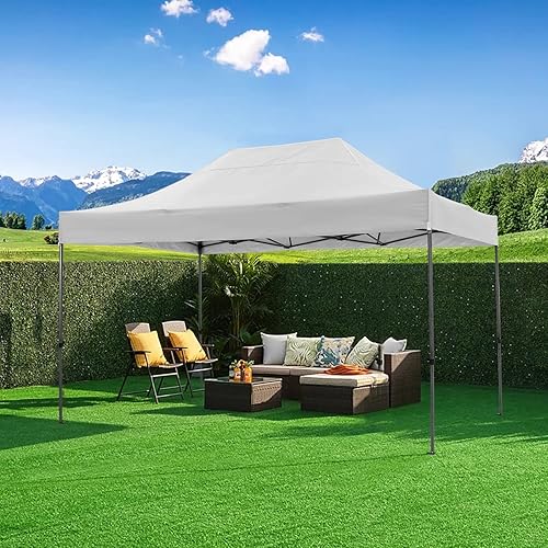 Miniatura 151 de COBIZI - Toldo desplegable de 10 x 10 pies, 4 paredes laterales, FPU 50+ para todo el año, resistente al viento, impermeable, uso comercial, Gris