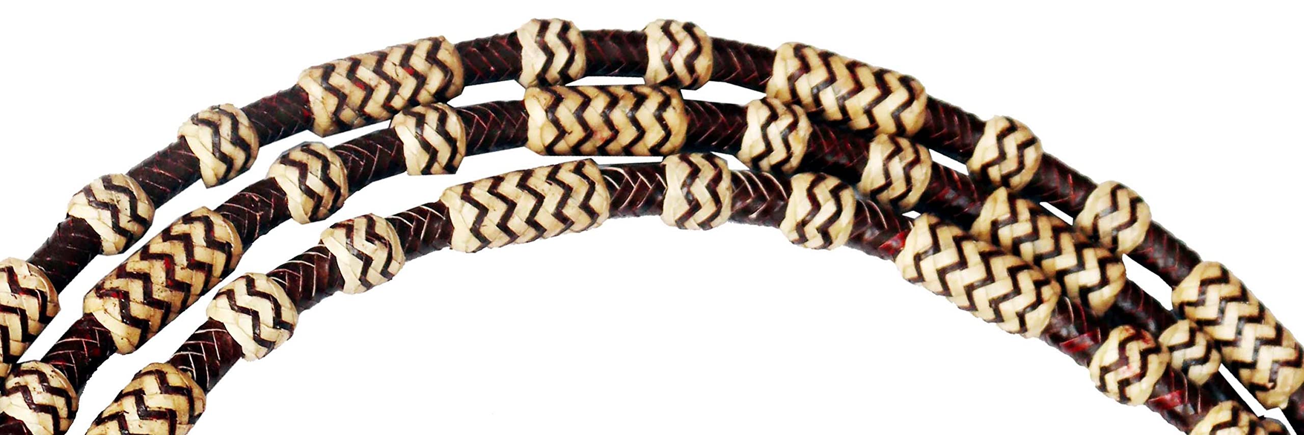 Romal Zügel mit natürlichen braunen Knoten, rohes Leder, handgeflochtene Zügel, handgefertigt, 2,5 m Zügel, 1,5 m Romel