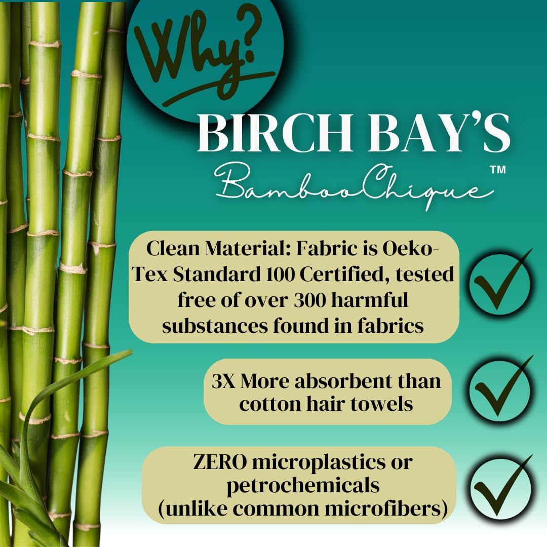 Hair Towel Wrap for Kids | 100% Bamboo Viscose |Tailored Small | Essential Hair Drying Wrap for Bath, Beach, Pool and Spa | Hair Accessory for Girls | Set of 2 | Seafoam Blue + Seashell Blush Pink