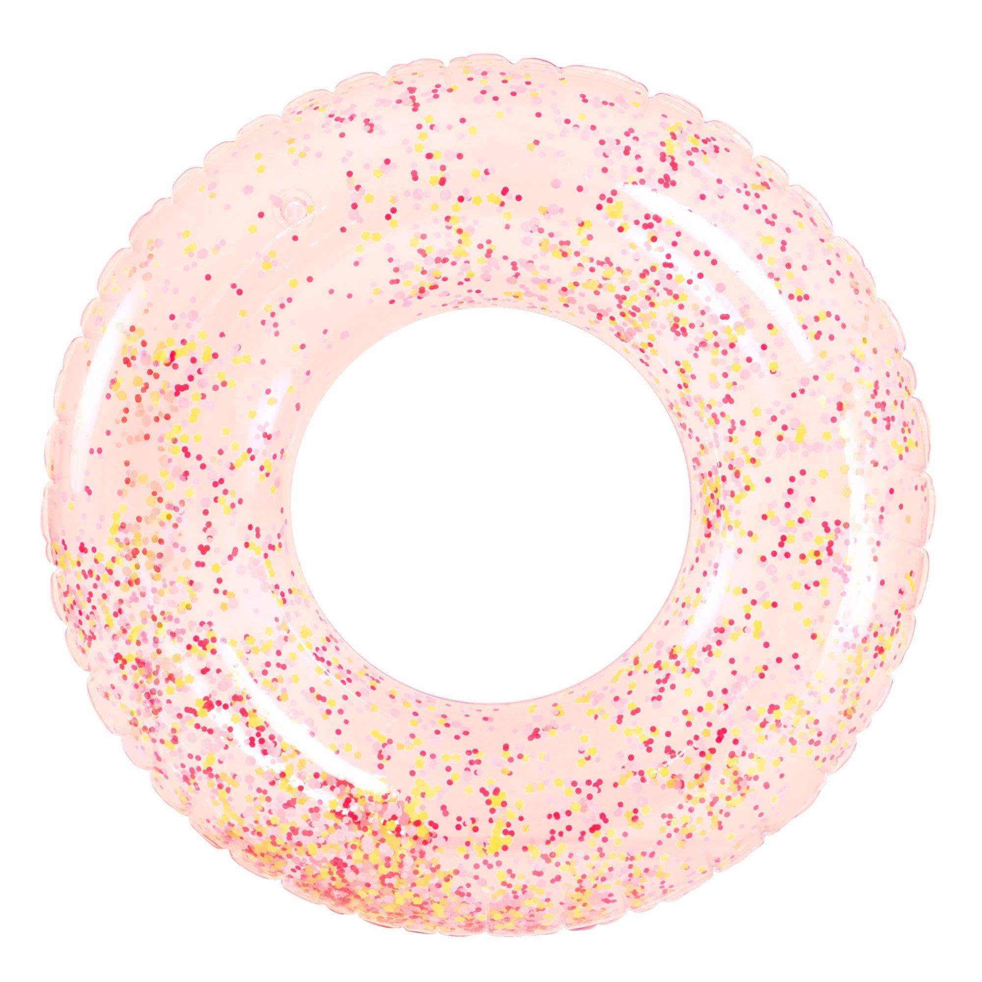 In The Swim Confetti Inflatable Tube Pool Float – 36-Inch Colorful Party Design, Durable PVC for Fun Pool Days