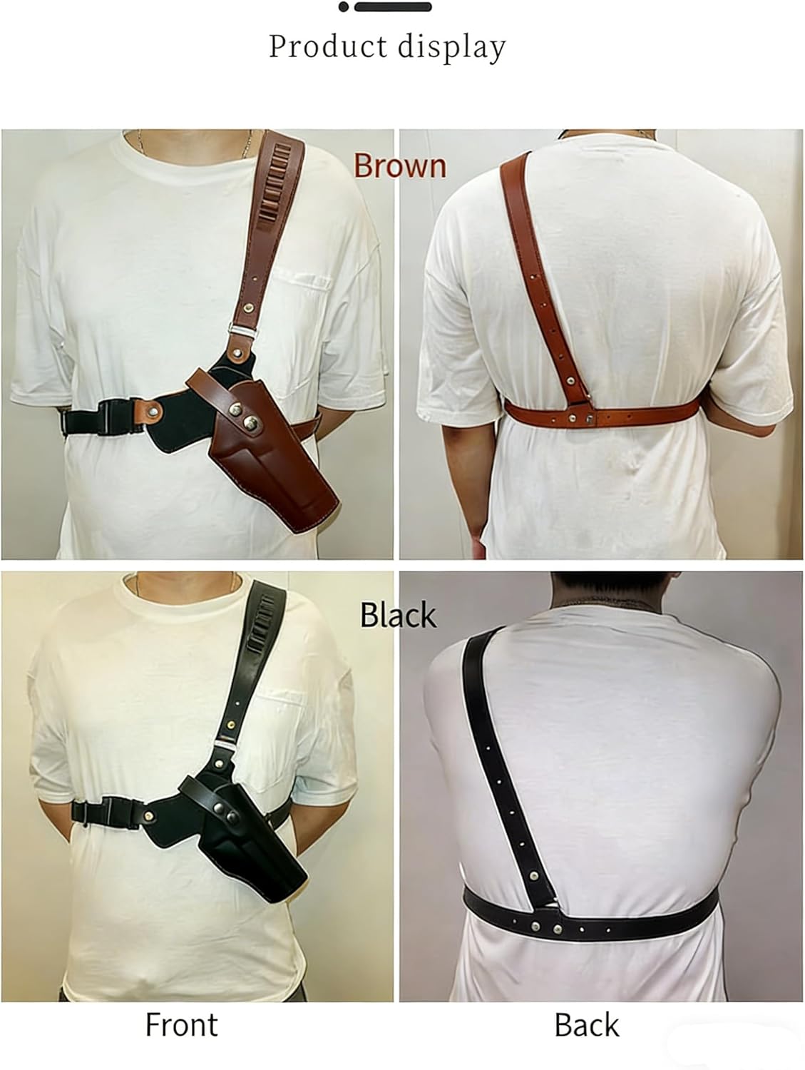 Tactical Chest Pack Pistol Bag, Western Cowboy Outdoor Leather Holster for 1911 & Glock, Quick-Draw Pistol Holster