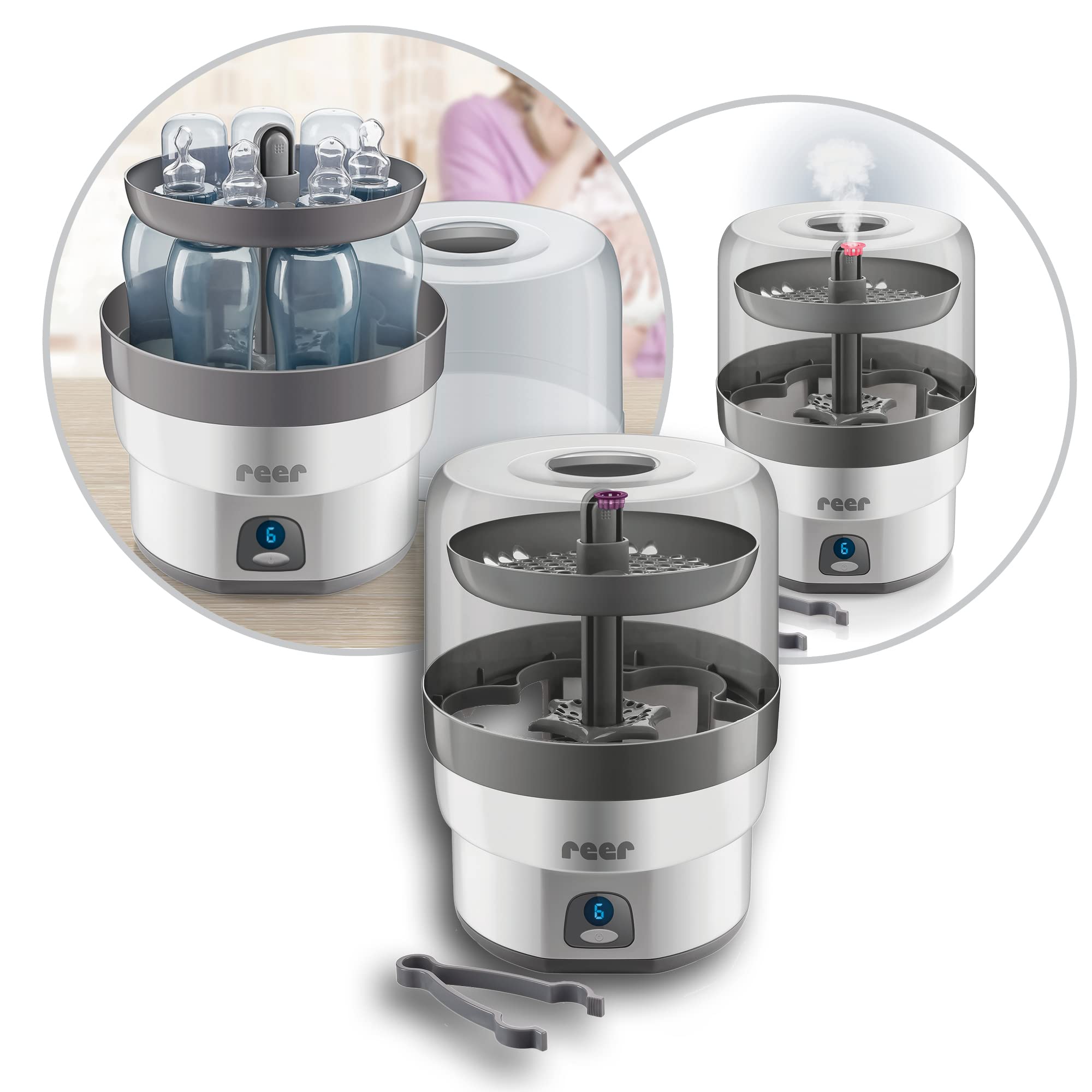 Reer 36010 VapoMax - Vaporizador grande, espacio para 6 viales y accesorios