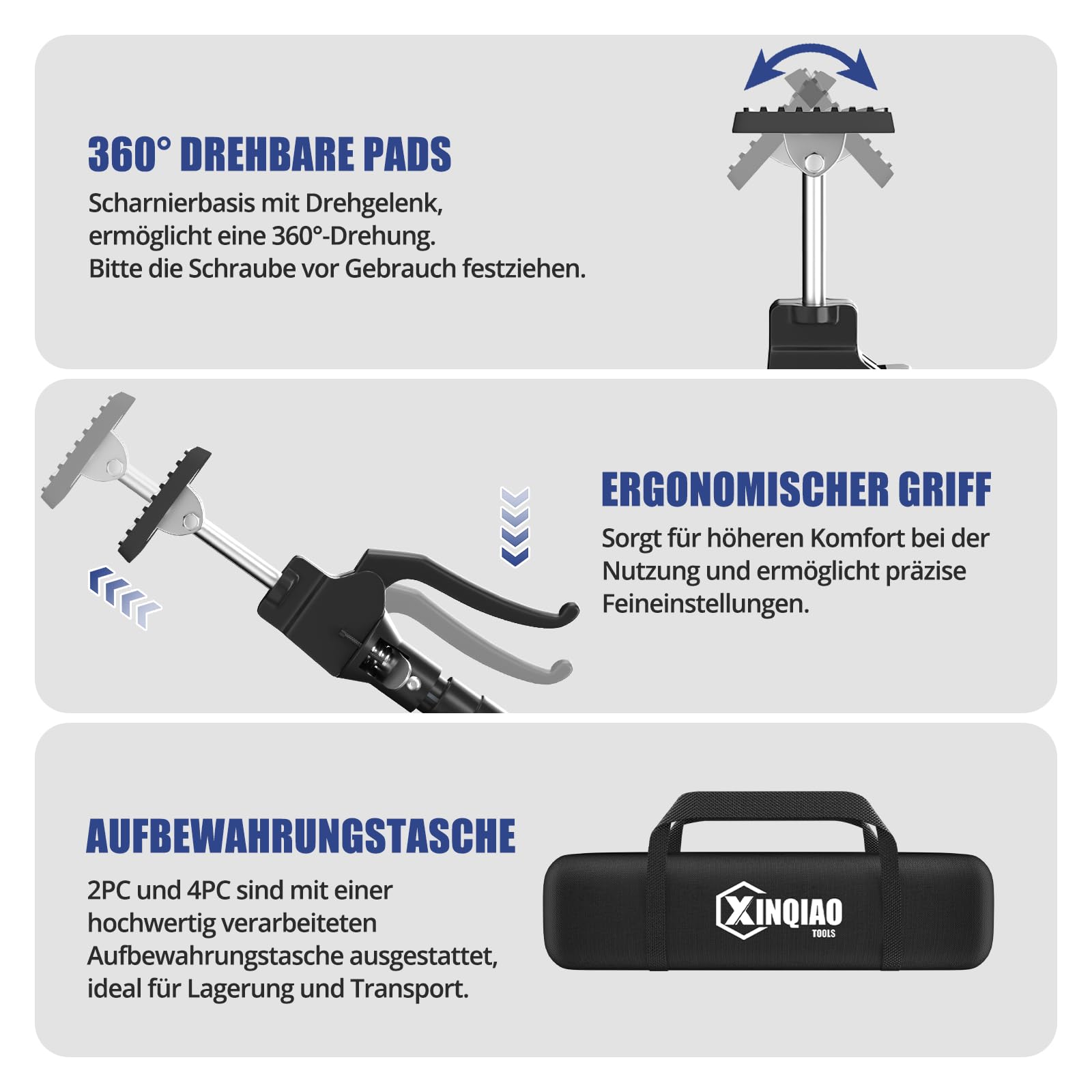XINQIAO Stützstange, Stahl-Teleskop-Schnellstützstange, unterstützt bis zu 69,9 kg, Konstruktionswerkzeuge für Schrankheber, Lastenbaustangen und Trockenwände (Lange Stange, blau) 4PC