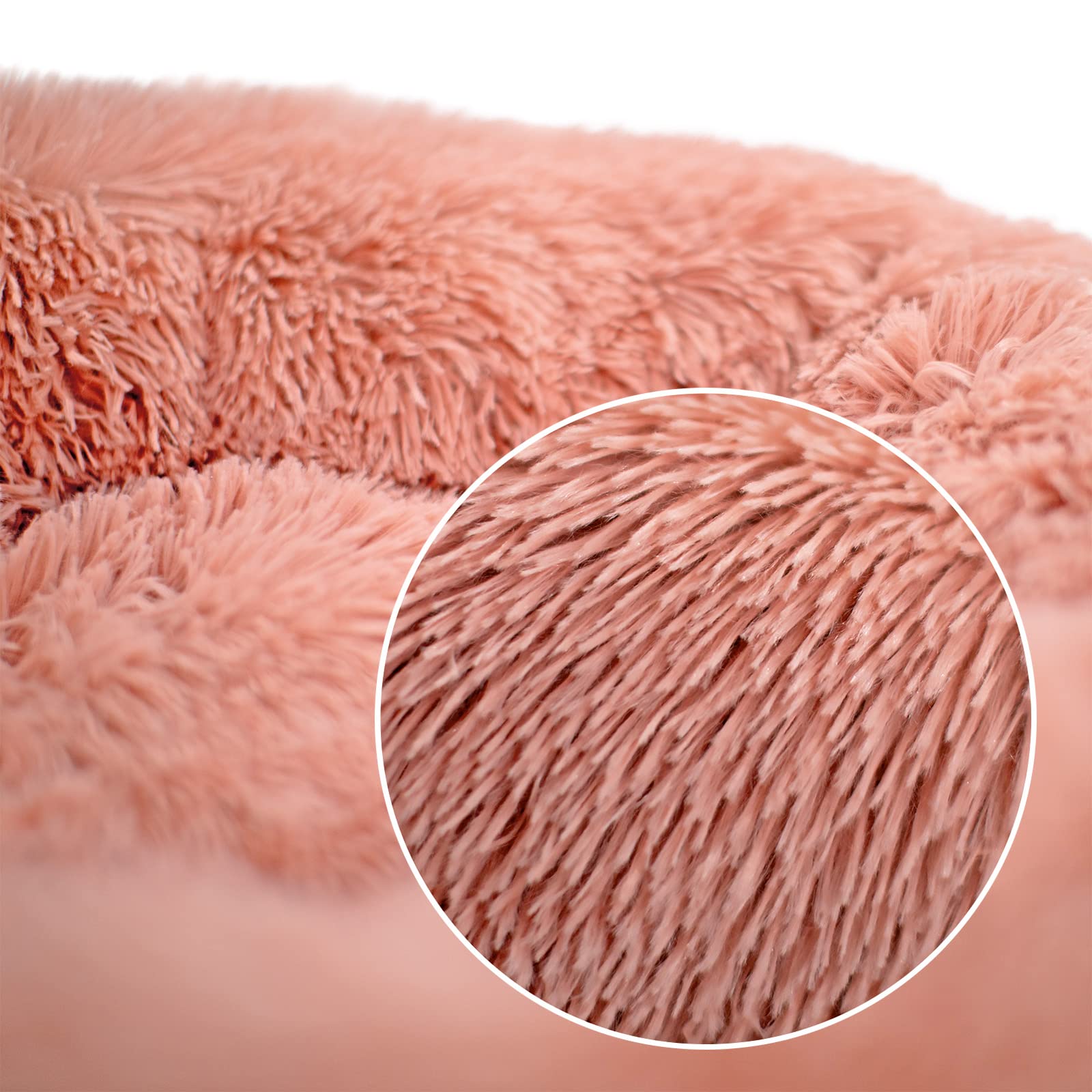 lionto Letto per Cani Rotondo Cuscino Gatti Letto Donut, (L) 60 cm Ø Rosa