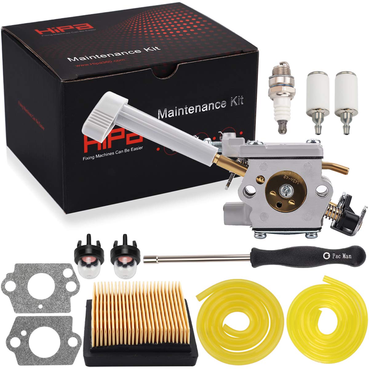Amazon Com Hipa Ry08420 Carburetor Air Filter For Ryobi Bp42 Ry08420a Ry42bpemc Ry42wb Backpack Leaf Blower 308054093 900777005 308054079 Carb Adjustment Tool Fuel Line Garden Outdoor