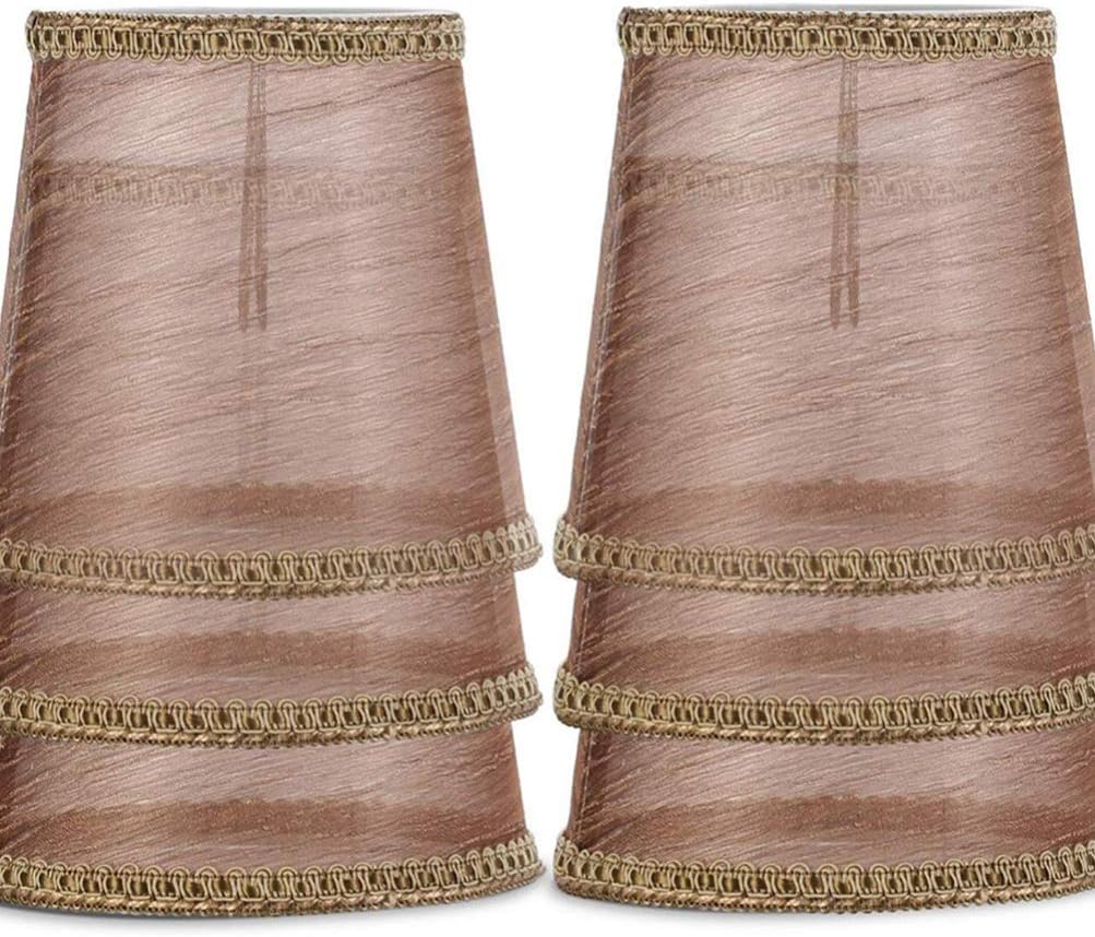 minkissy 3pcs Small Lamp Shade Clip On Bulb Fabric Lamp Shade Burlap Clip On Chandelier Lamp Shades Linen Lampshade for Chandelier Wall Lamp Room Bedroom - Image 3