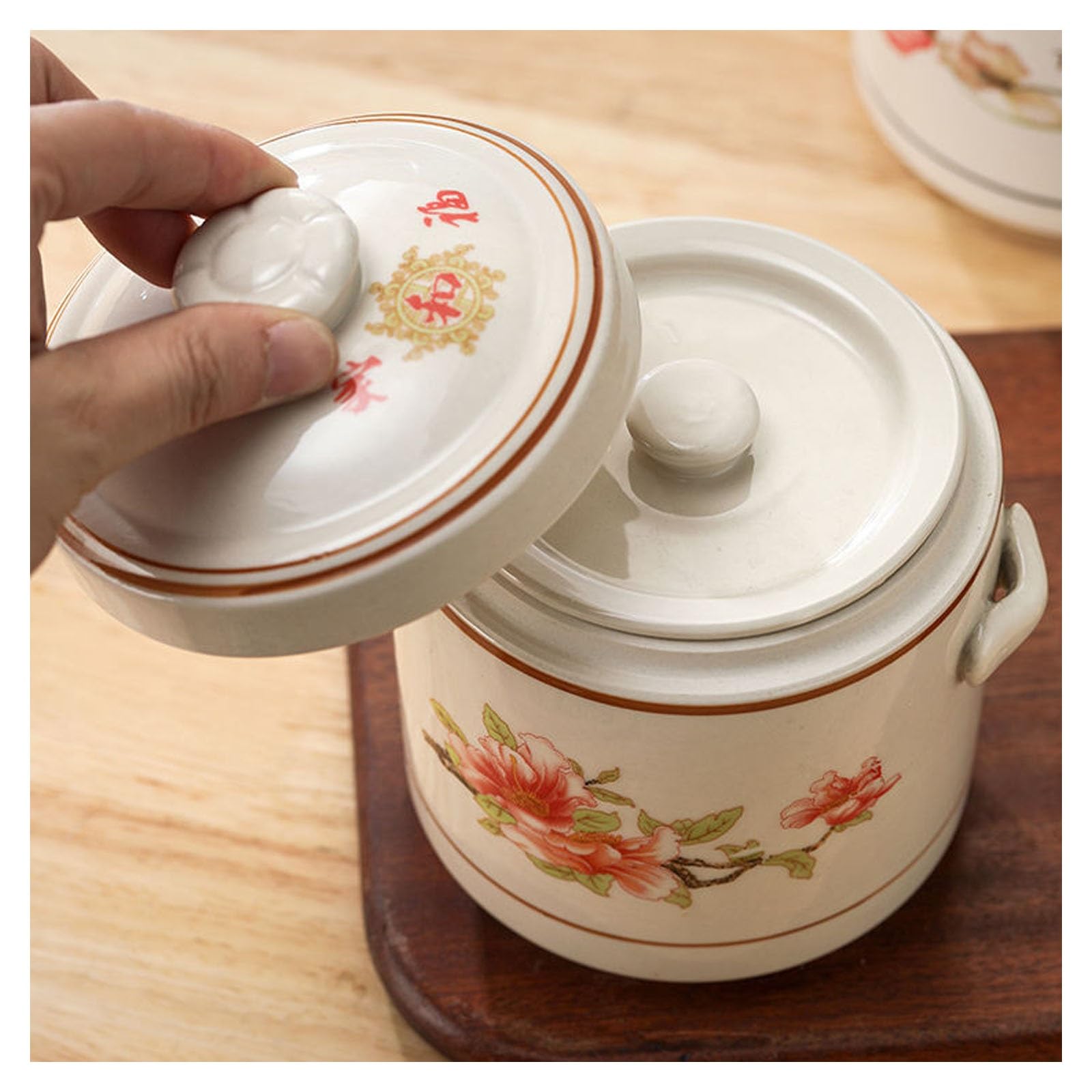 Ceramiczna miska do zupy z pokrywką, miski do serwowania zupy, kubki do zupy cebulowej z uchwytami, idealna na imprezy, do serwowania jedzenia, dekoracji wnętrz i rozrywki