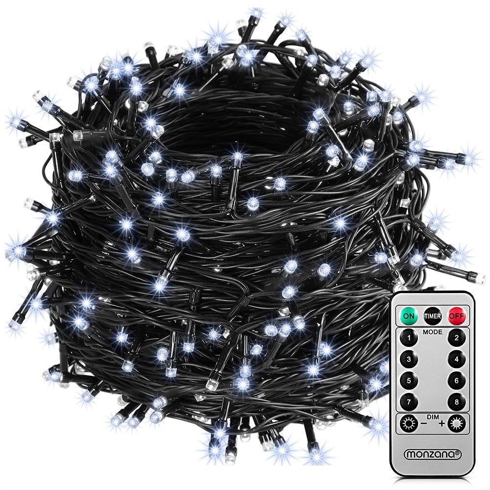 Monzana Cadena de Luces 200 LED 20m 8 Modos Temporizador Blanco Cálido