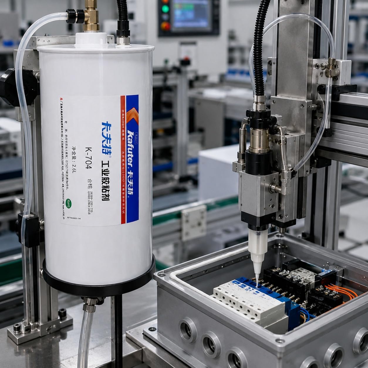 VIDOO Kafuter K-704 Adhesivo de Silicona Fluido Optimizado para Plotter CNC XYZ 2,6 L, Líneas Dispensación Robótica Alto Volumen