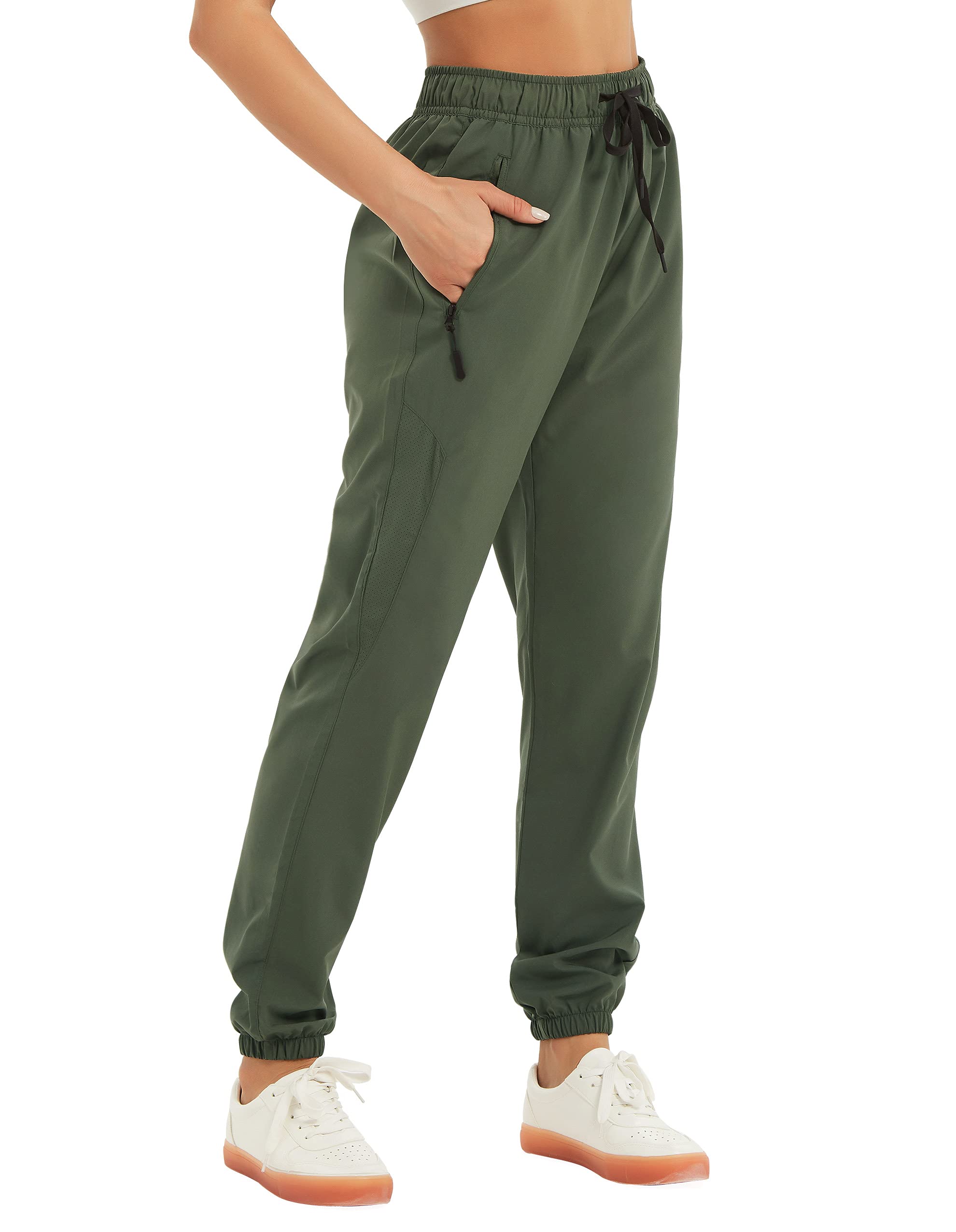 SPECIALMAGICWomens Breathable Jogger Pants Lightweight Quick Dry Workout Running Lounge Pants with Zipped Pockets