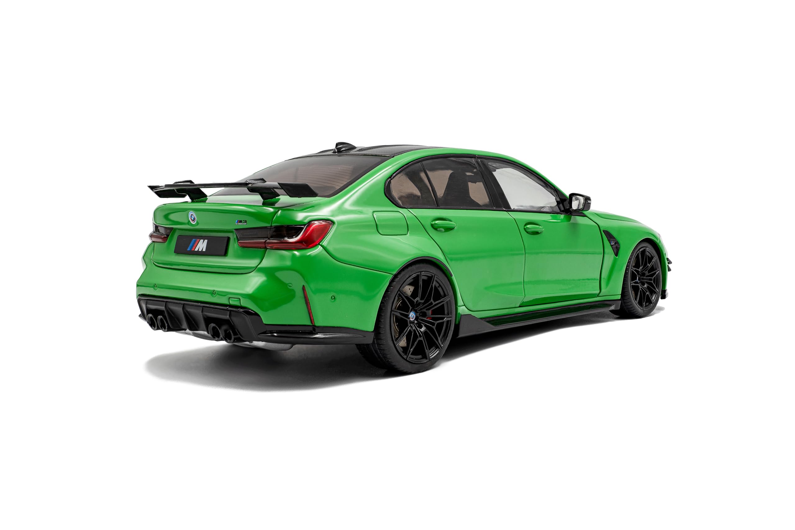 Solido BMW M3 (G80) - Berline Performance avec Toit Noir, Aile arrière, Pack aérodynamique, Voiture Miniature Diecast, Vert Signal uni, 1:18