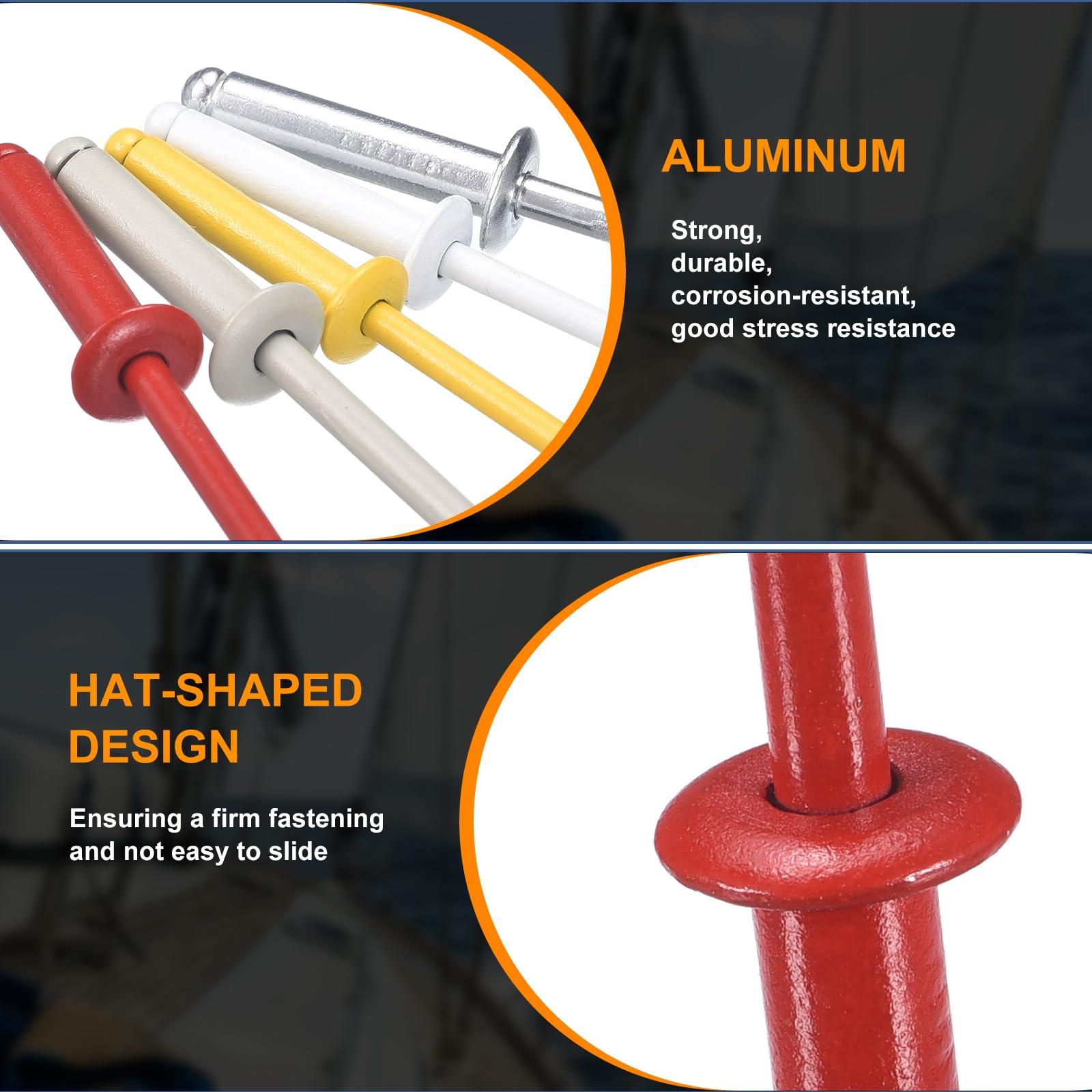 QUARKZMAN 100Pcs 1/4"x3/4" Rivetti Ciechi a Testa Bombata in Alluminio Tipo Aperto per Fai Da Te Lamiere Riparazioni Auto Mobili Barche e Condotti (Rosso)