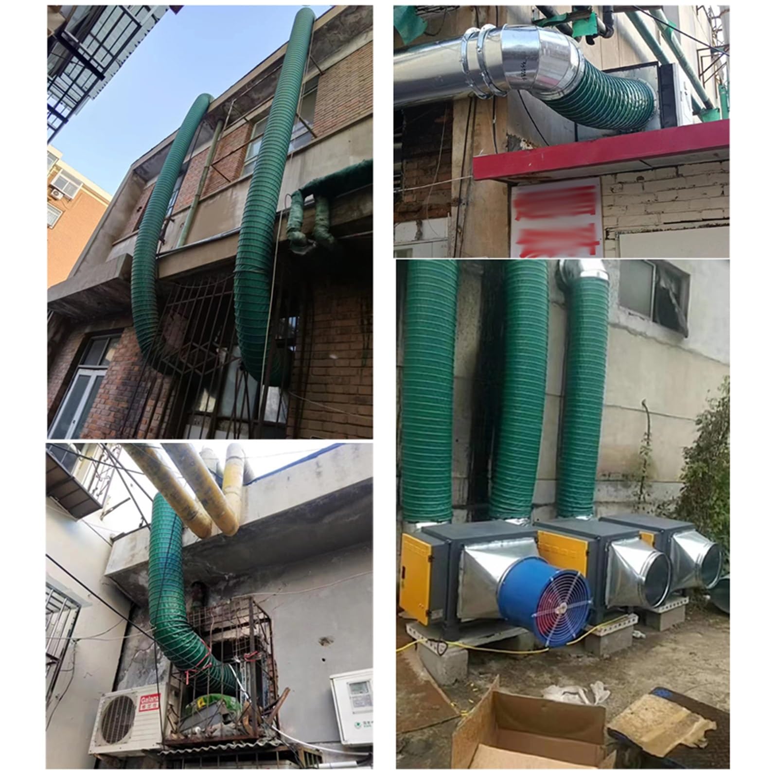 Tubo Flexible Manguera De Conducto De Ventilación para Secadora Flexible Aislada, Tubo De Conducto De Ventilación para Cocinas/ático/baño, Verde(L 5m/16.4ft,Dia 150mm(5.9in))