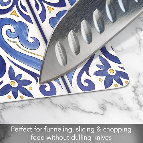 Miniatura 3 de Cut N' Funnel Shades of Blue - Tapete flexible de plástico para tabla de cortar, 15 x 11.5 pulgadas, fabricado en los Estados Unidos, decorativo,