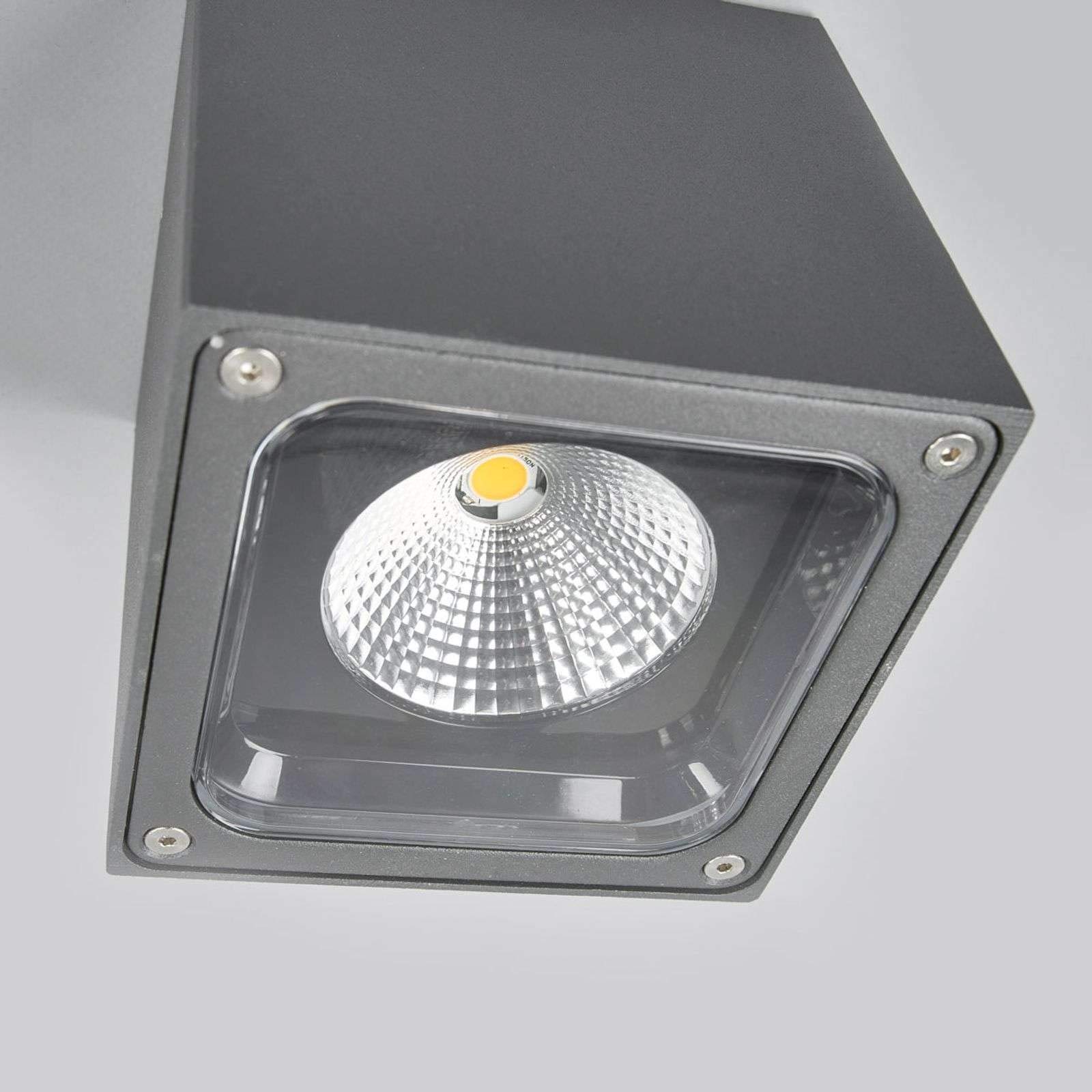 Lucande LED Lámparas de techo Tanea (Moderno) en Gris hecho Aluminio (1 llama, lámpara exterior para el jardín, la terraza balcón y vivienda