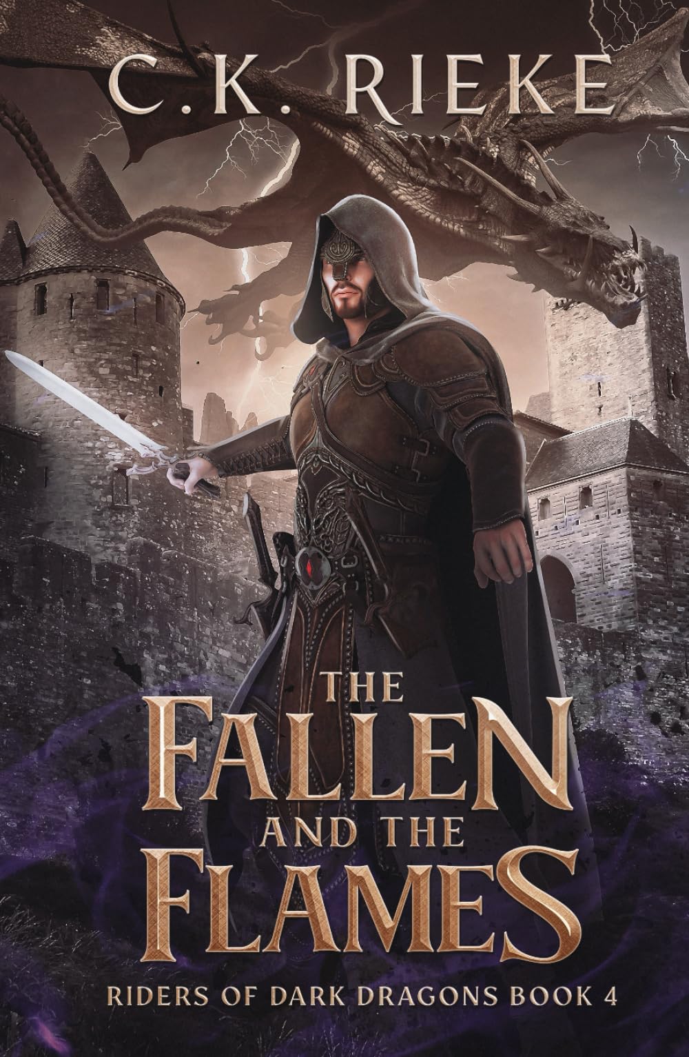 The Fallen and the Flames: An Epic Fantasy Adventure (Riders of Dark Dragons)