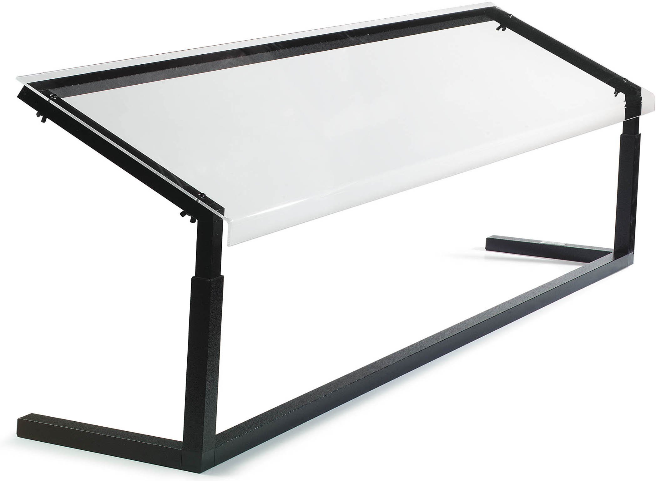 Carlisle 927203 acrílico ajustable de un solo lado de conejo estornudando Guardia con estructura de aluminio, 73.62 X 12.44, "negro