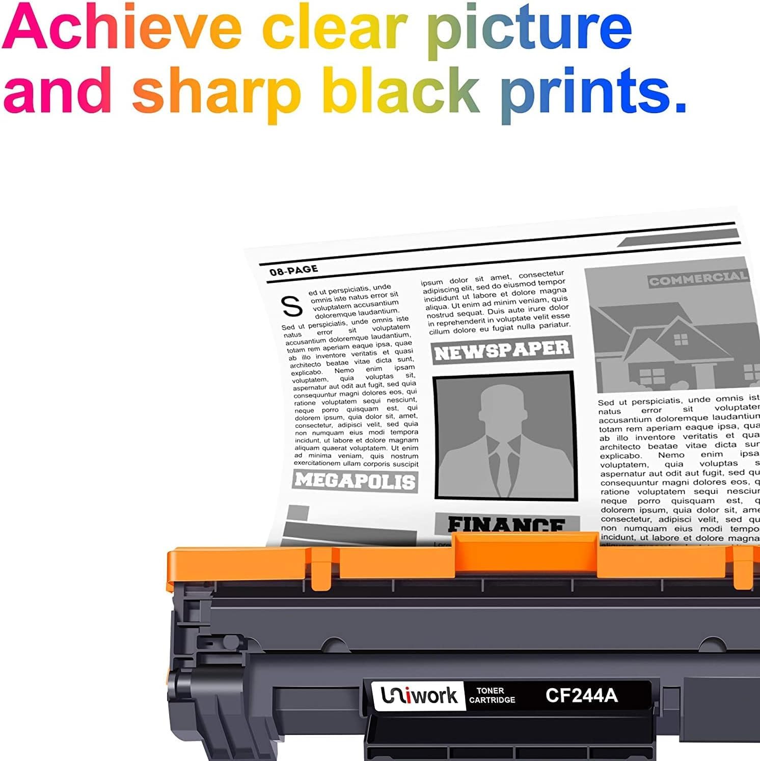 Uniwork 44A (Con chip) Cartucce Toner Compatibili per HP 44A CF244A per Laserjet Pro M15a M15w MFP M28a M28w (Nero, 2-Pack) | Toner 44A,Laserjet Pro M15a,M15w,MFP,M28a,M28w,Nero,Compatibili per HP,1000 Pagine,Alta Capacità,Con Chip,2-Pack