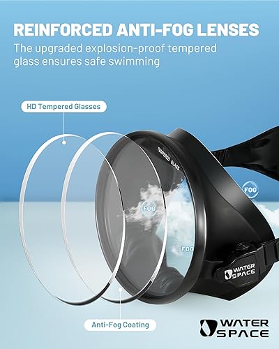 Miniatura 4 de Diving Mask for Youth Adults Men Women Oval Tempered Glass Lens 180 Clear View Snorkeling Swimming