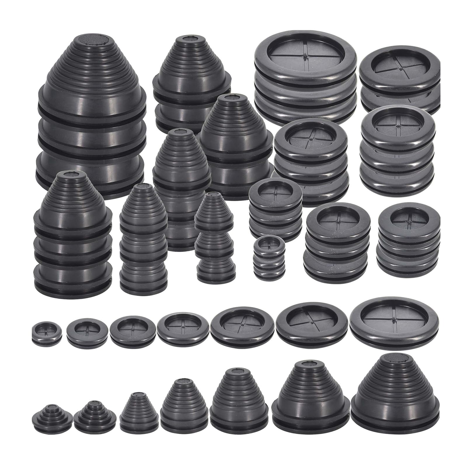 THE WHITE SHOP 28 Pcs Rubber Grommets Wire Protection, Cable Hole Cover Set Closed Rubber Grommet Firewall Synthetic Wire Protection Hole Grommets for Drill Hole Wire Electrical Appliance