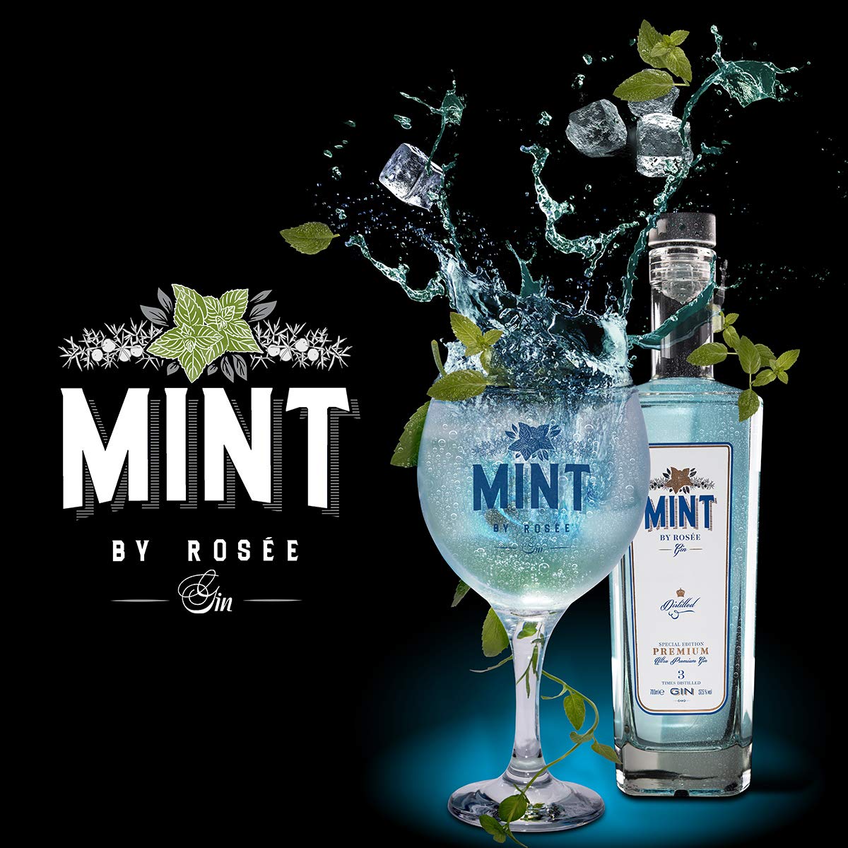 Mint By Rosée Gin - Paquete de 3 x 700 ml - Total: 2100 ml