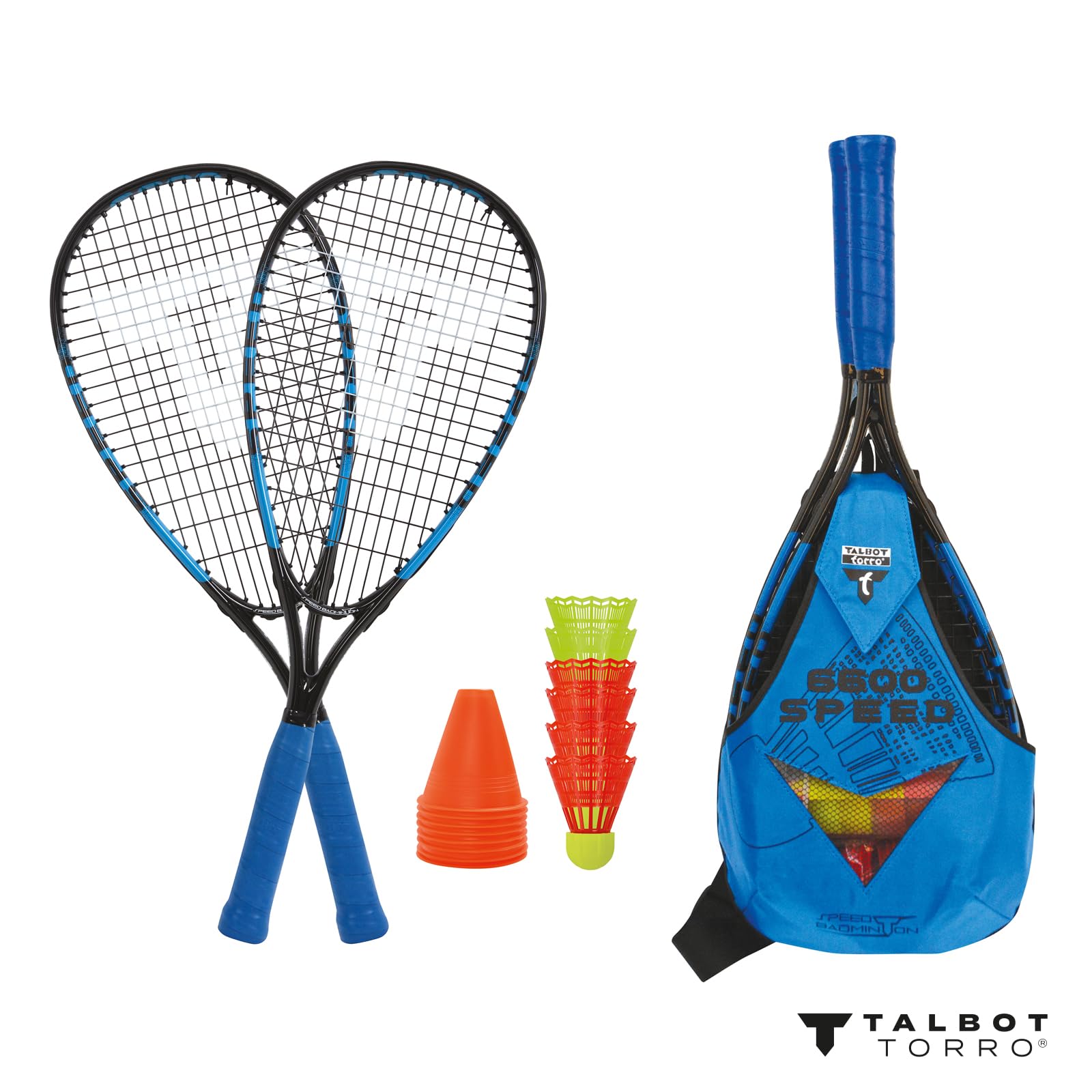 TALBOT TORRO OUTDOOR BADMINTON 2本セット Talbot-Torro Speed-Badminton Set Speed 6600 LED, Komplettset mit 2