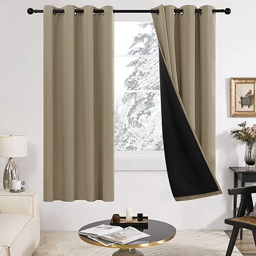 Miniatura 43 de Deconovo - Cortinas opacas 100% con forro, aisladas térmicamente, con reducción de ruido, certificadas por Oeko-TEX, con ojales en la parte Gris