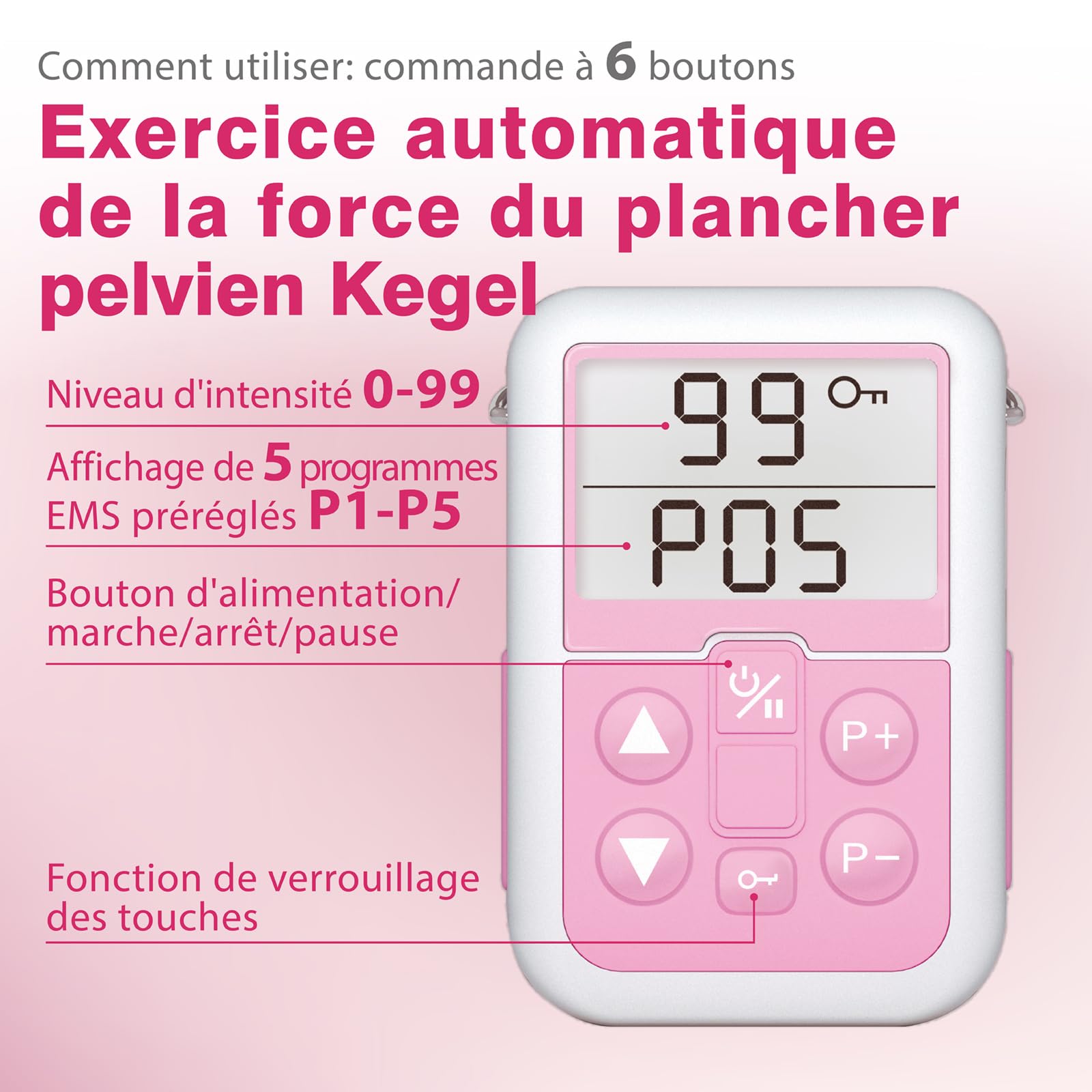 iSTIM V2 Kegel Exerciseur Stimulateur d'incontinence avec sonde pour le contrôle de la vessie et l'exercice du plancher pelvien pour les femmes Stimulateur musculaire électrique (EMS)