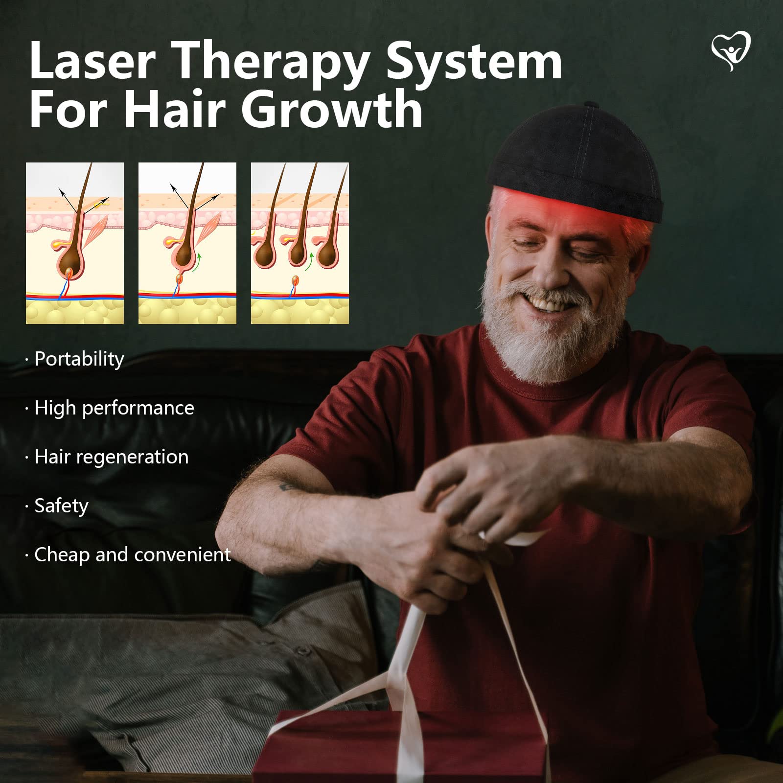 iKeener Haarwachstum Laser Helm(236 Lasersonden), Rotlichttherapie für Haarwachstum für dünnes Haar, Haarwachstum für Männer und Frauen, beseitigen Haarausfall