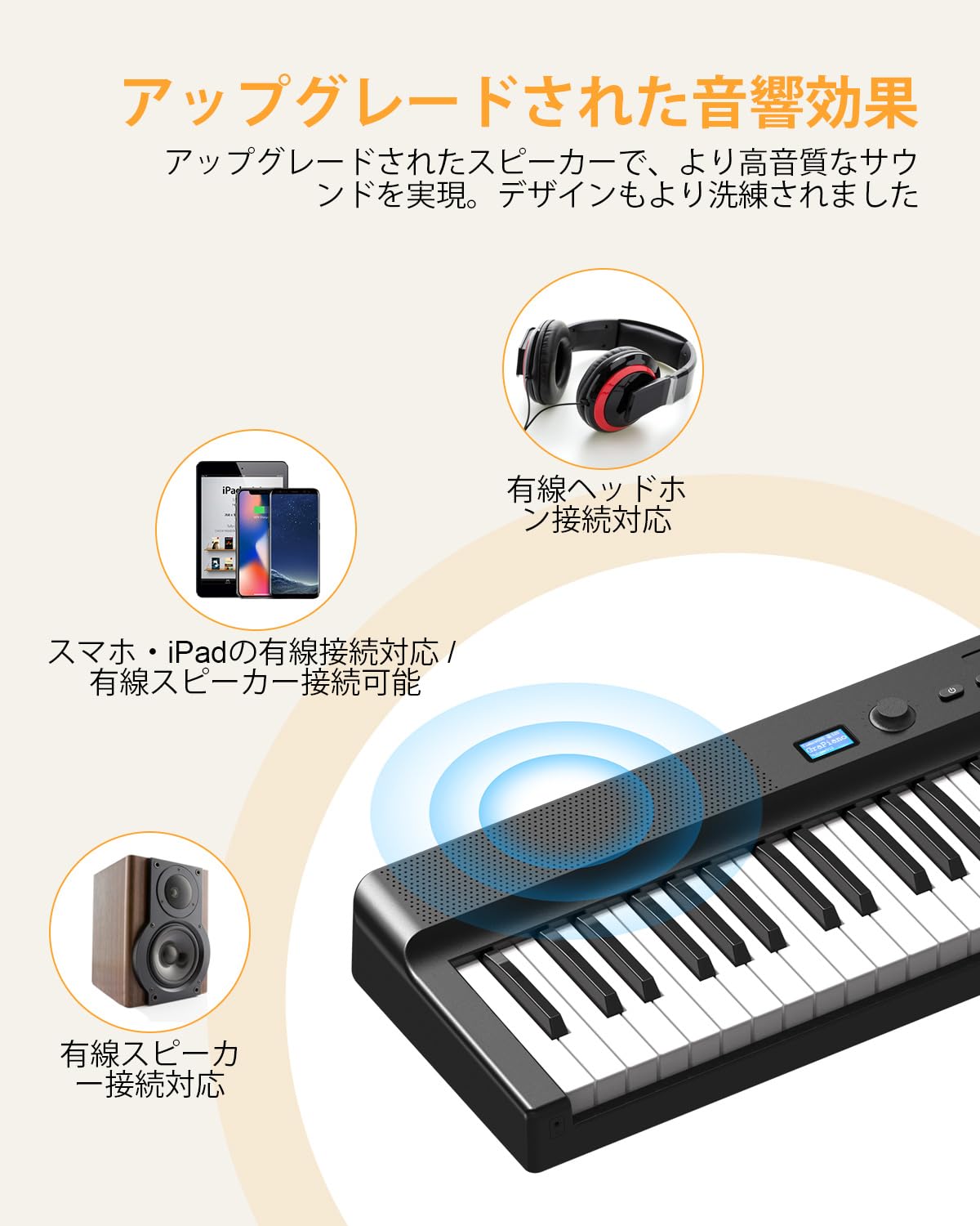 Amazon | 【音源＆外観 強化】OYAYO 電子ピアノ 88鍵盤折りたたみ式