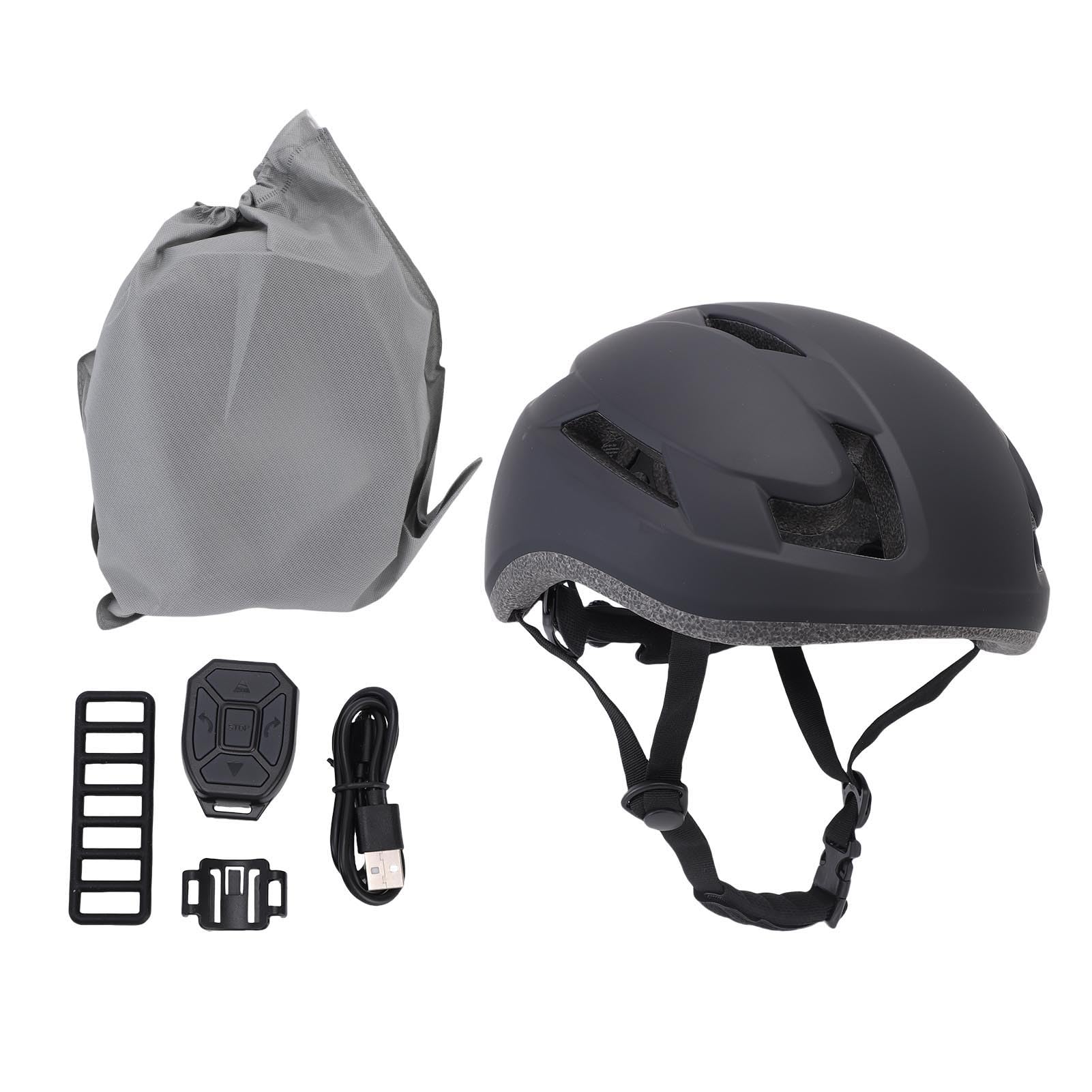 SIXRUN Fahrradhelm mit LED-Blinklichtern & integrierter wiederaufladbarer Batterie – Sicherheits-Helm für Radfahren und Skifahren, Verstellbarer Fit, kompatibel mit Helmhalterungen