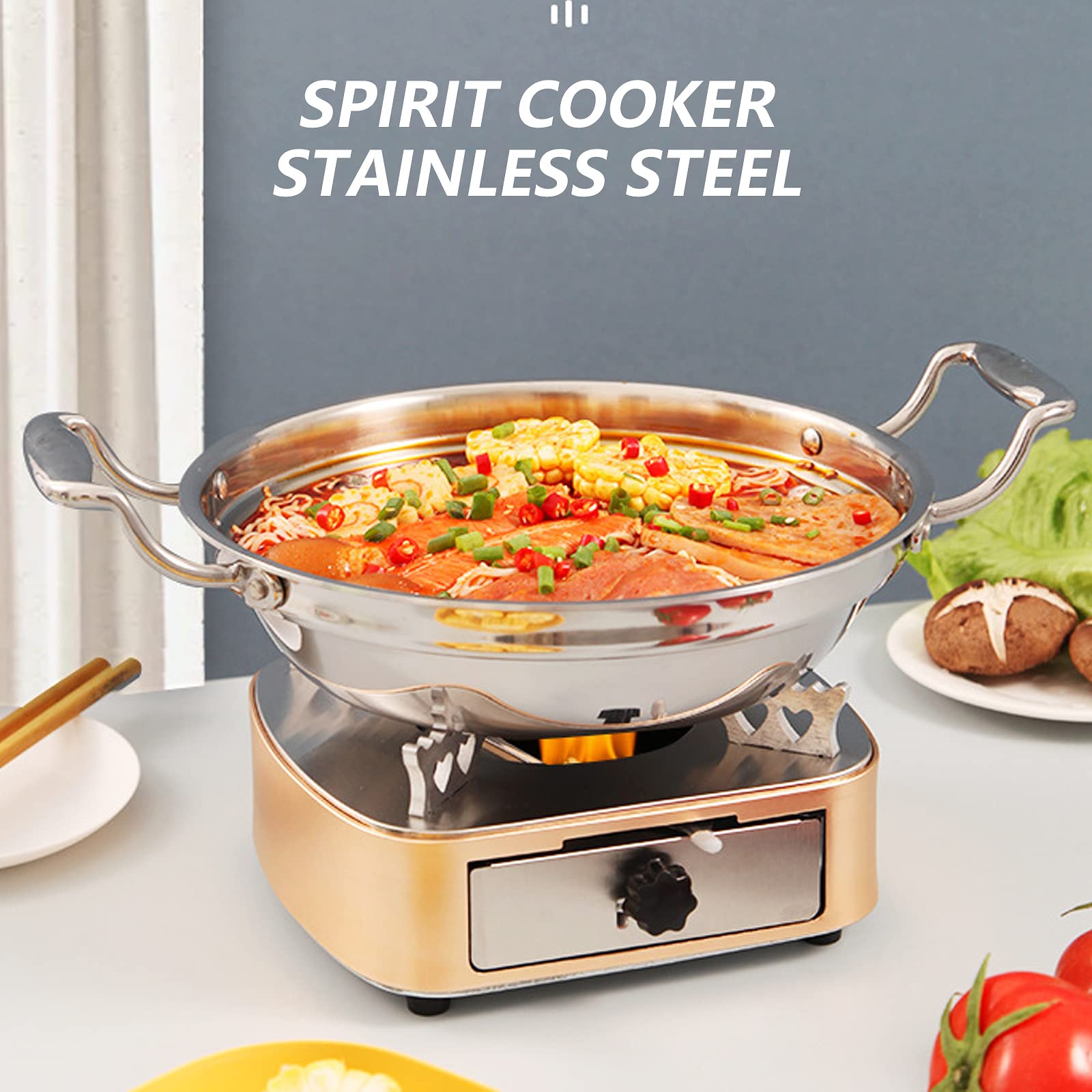 Spirituskocher für Innenraum Campingkocher, Mini Camping Alkoholkocher, Tragbarer Campingkocher Spiritusbrenner, Alcohol Stove Spirituskocher für Innenraum, Leicht Zu Tragen,Silver