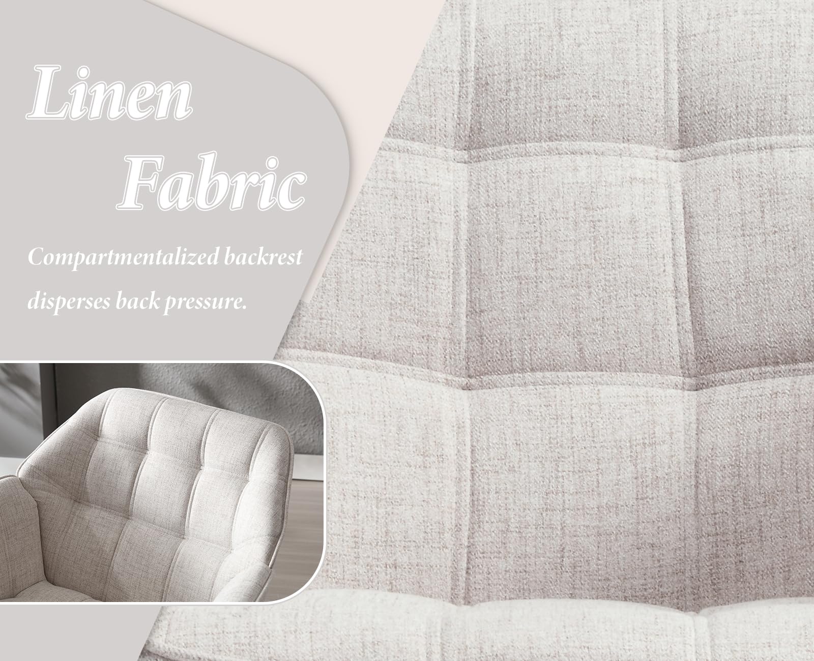 chairus Poltrona da Salotto in Tessuto di Lino Poltrona Imbottita con Braccioli Poltroncina Moderna con Gambe in Legno Poltroncina Relax per Soggiorno/Camera da Letto, Beige