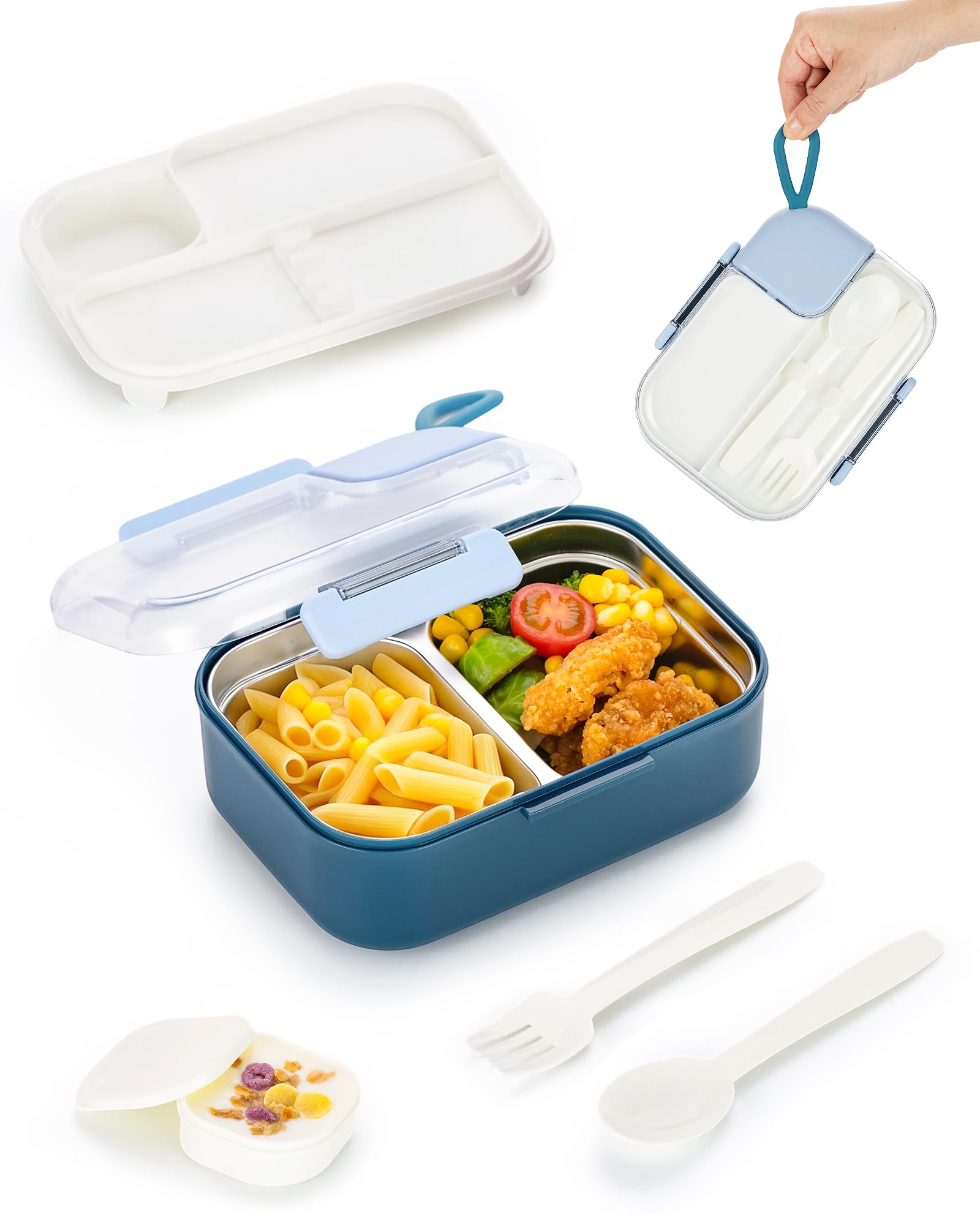 Lille Home Stainless Steel Bento Box, 2-Compartment, Portable