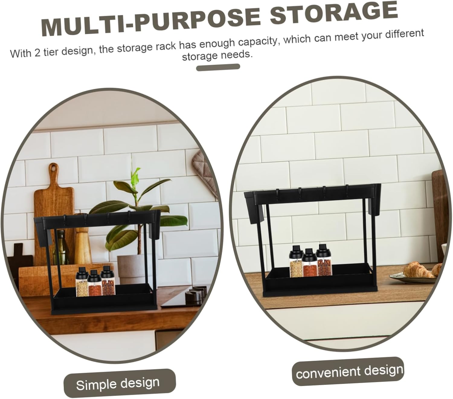 2tier Cabinet Organizer Shelf Dual Pull-out Spice Rack for Kitchen under Sink Storage Multipurpose Telescopic Design Chopstick Holder for Easy Access and Maximum Efficiency