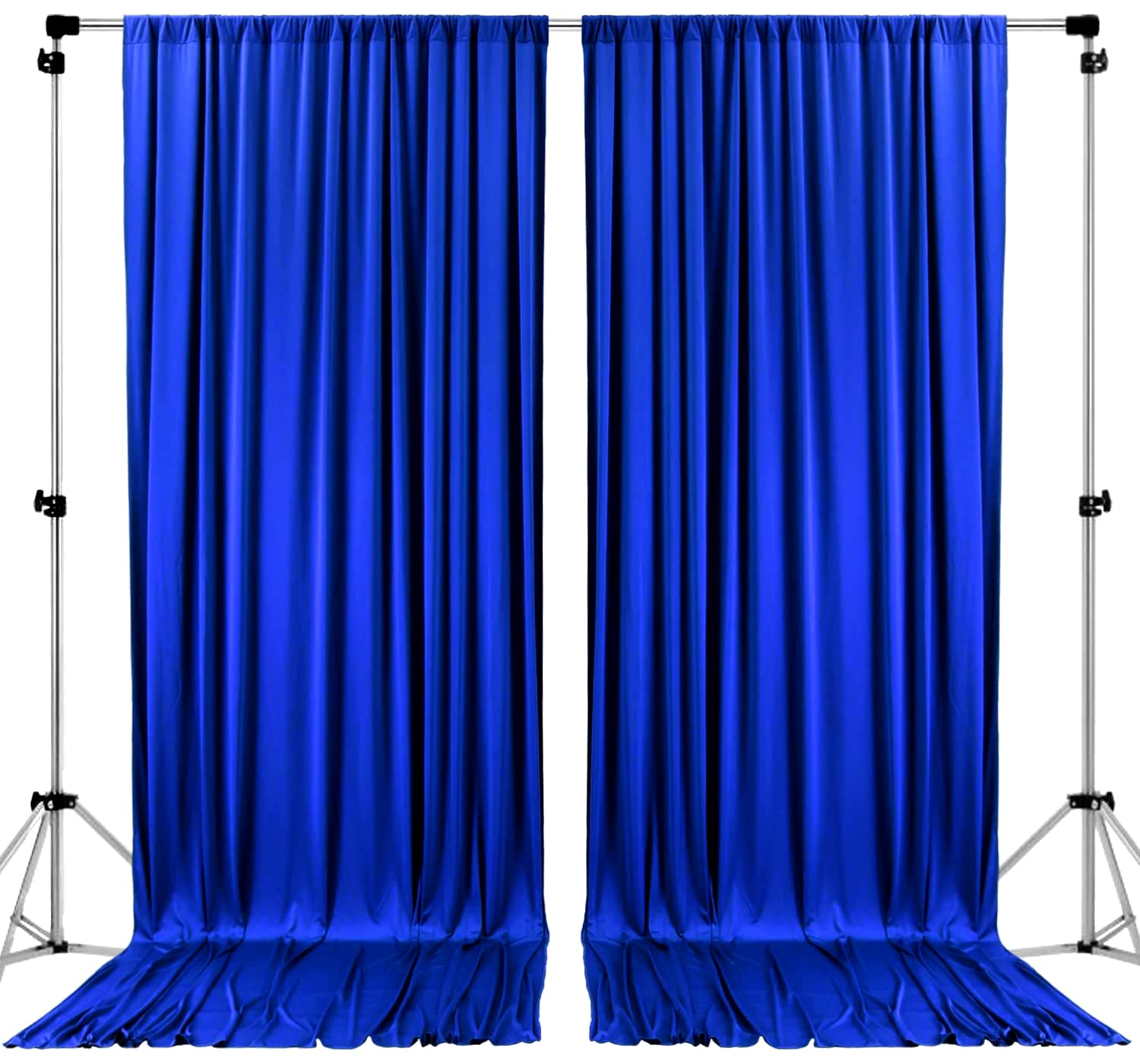 Stookin Royal Blue 4 feet x 8 feet Polyester Backdrop Drapes Curtains Panels with Rod Pockets - Wedding Ceremony Party Home Window Decorations (4X8), (2 Panal Set)