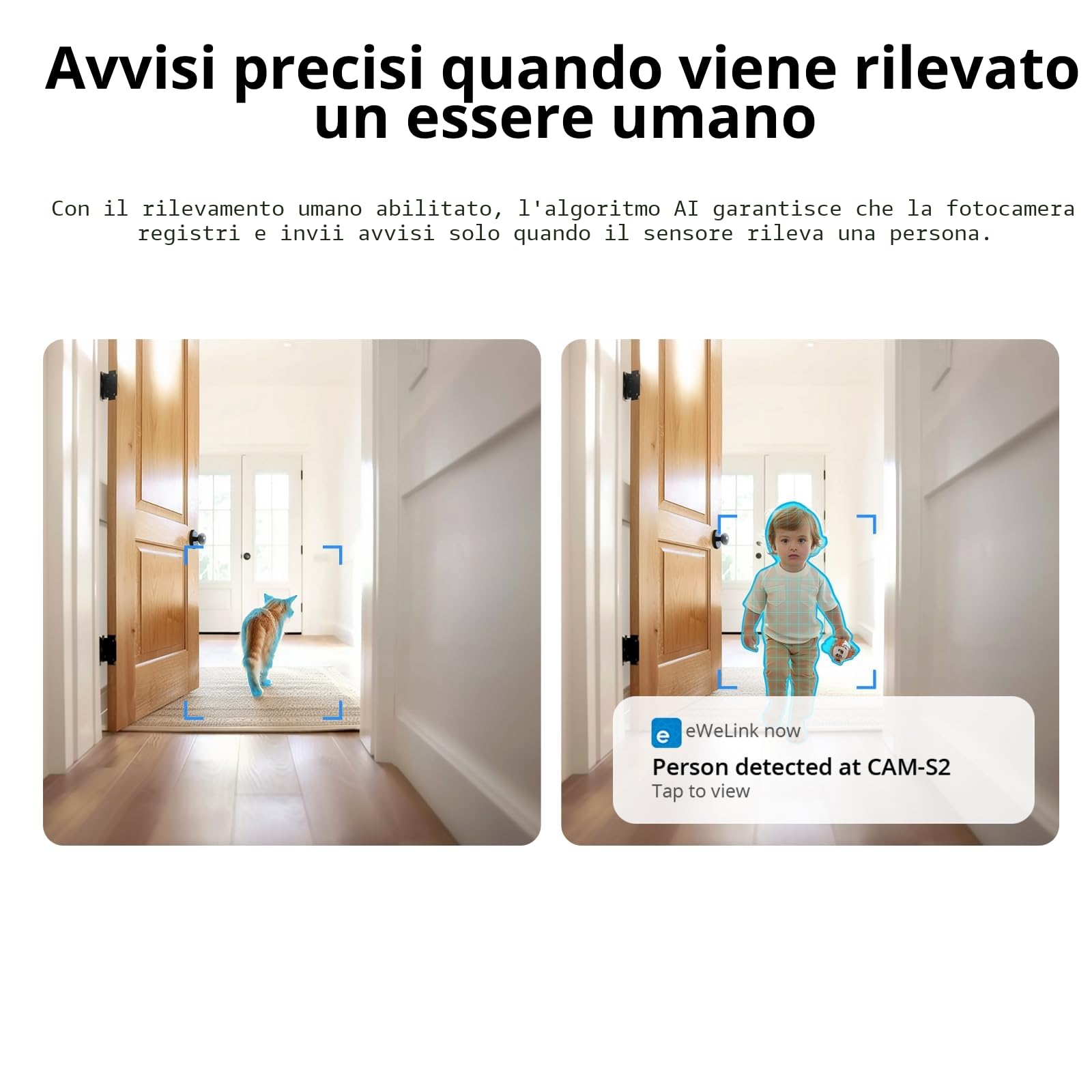 Videocamera Sorveglianza Smart WiFi Indoor Slim Gen2 AI 1080P Full HD