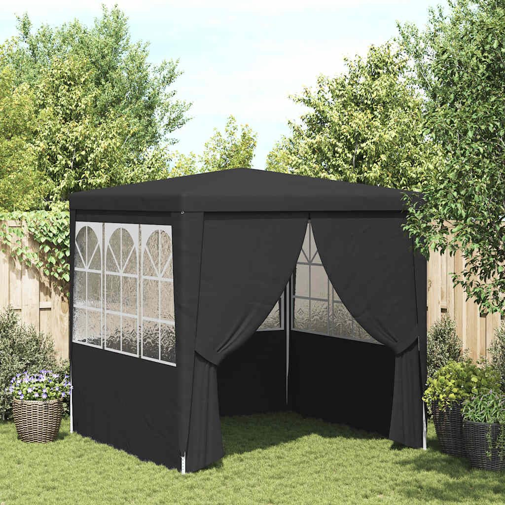 Tonnelle de Jardin, Tente de Réception Pavillon Barnum de Jardin avec parois 2,5x2,5 m Anthracite 90 g/m²