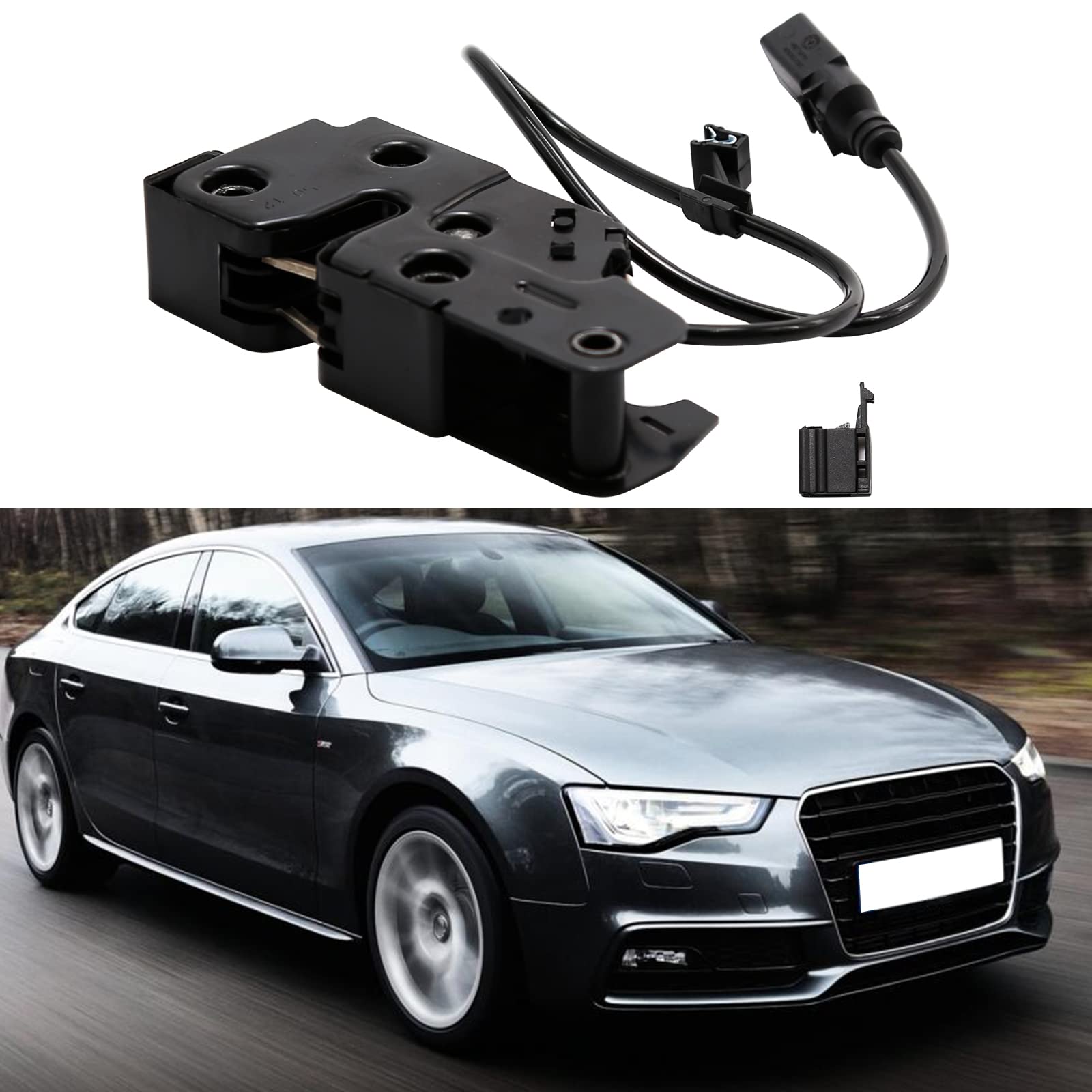 Cerradura de capó de motor de coche, repuesto para Audi A4 A5 Q5 R8 RS5 S4 S5 SQ5 Allroad 2008-2017, OE 8K0823509F 8K0823509D 8K0953236A 8K0823509A 8K0823509A 8K0823509A 082355 09E
