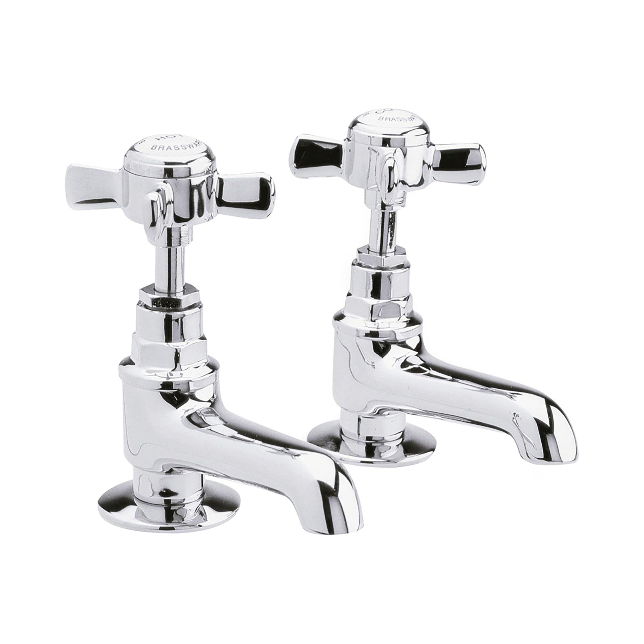 Balterley Kingsey Traditional Crosshead Basin Taps - Chrome 5056211844495