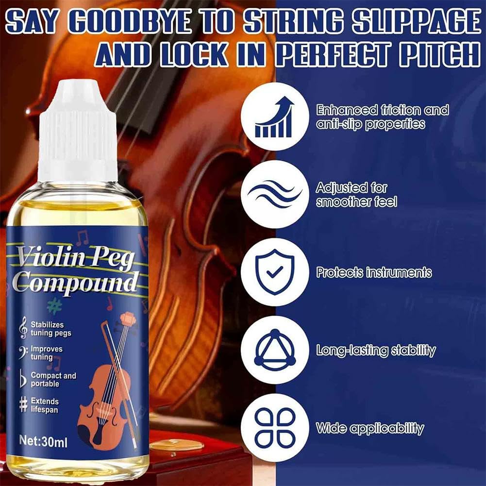 Pâte professionnelle pour chevilles de violon, 30 ml, empêche les glissements et les couinements, stabilise les chevilles d'accordage pour violon, alto, violoncelle et basse, accessoire d'entretien