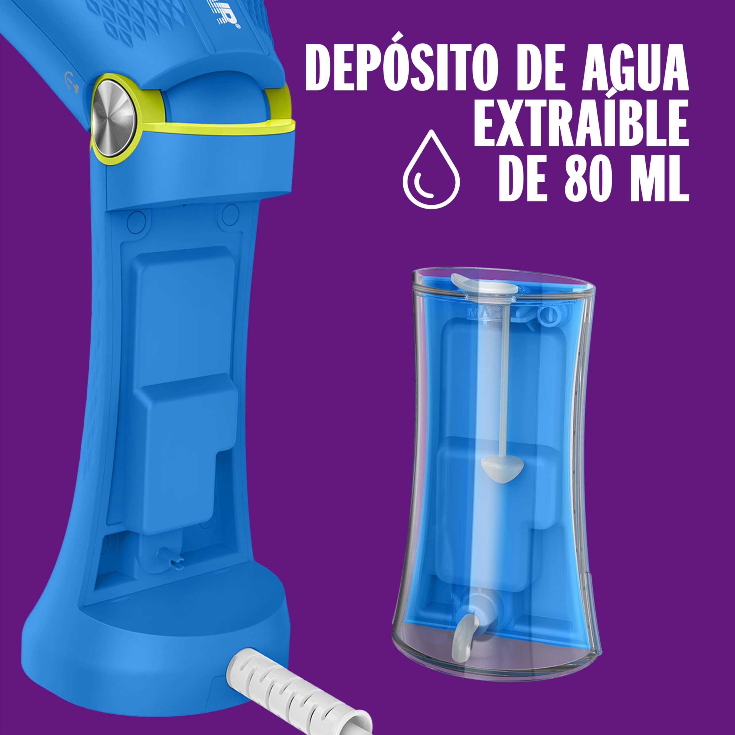 Conair GSC24BLE Plancha de vapor vertical Power Steam, Compacta y ligera, Ideal para viajar, Elimina el 99,9% de las bacterías, Calentamiento rápido, Potencia de 1100 W, Color Azul