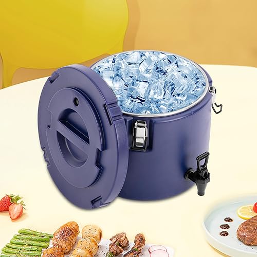 Miniatura 48 de Dispensador de bebidas aislado, dispensador de bebidas calientes de acero inoxidable de 13L/3.43 galones, dispensador portátil de bebidas frías