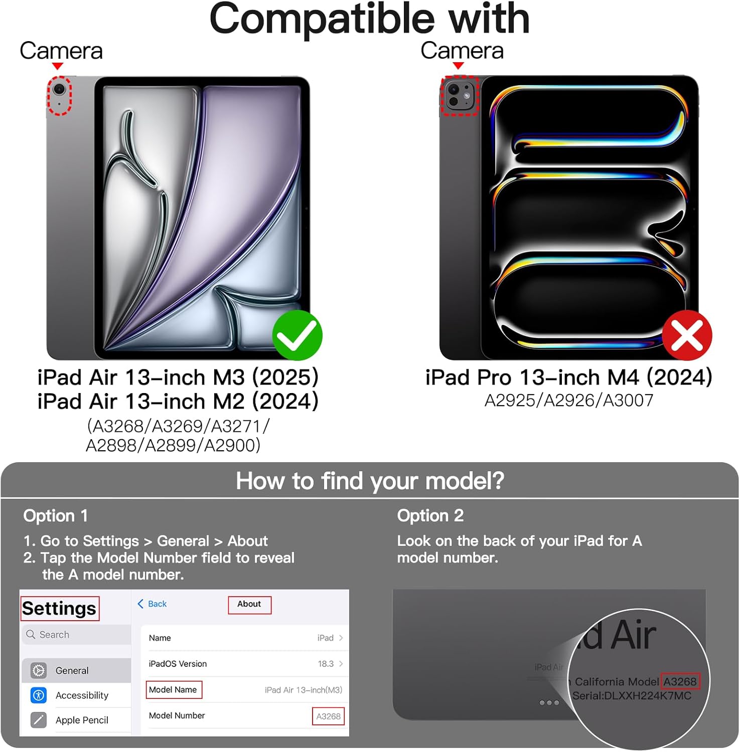 JETech Case for iPad Air 13-Inch M3/M2 (2025/2024) with Pencil Holder, Clear Transparent Back Shell Slim Stand Shockproof Tablet Cover, Auto Wake/Sleep (Black) - Image 2