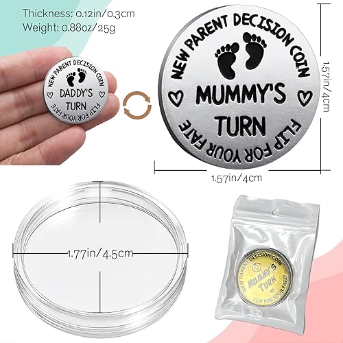 Vista 19 de Regalos de baby shower, monedas de decisión para padres para nueva mamá y papá, divertidos regalos para nuevos bebés, regalos para nuevas madres