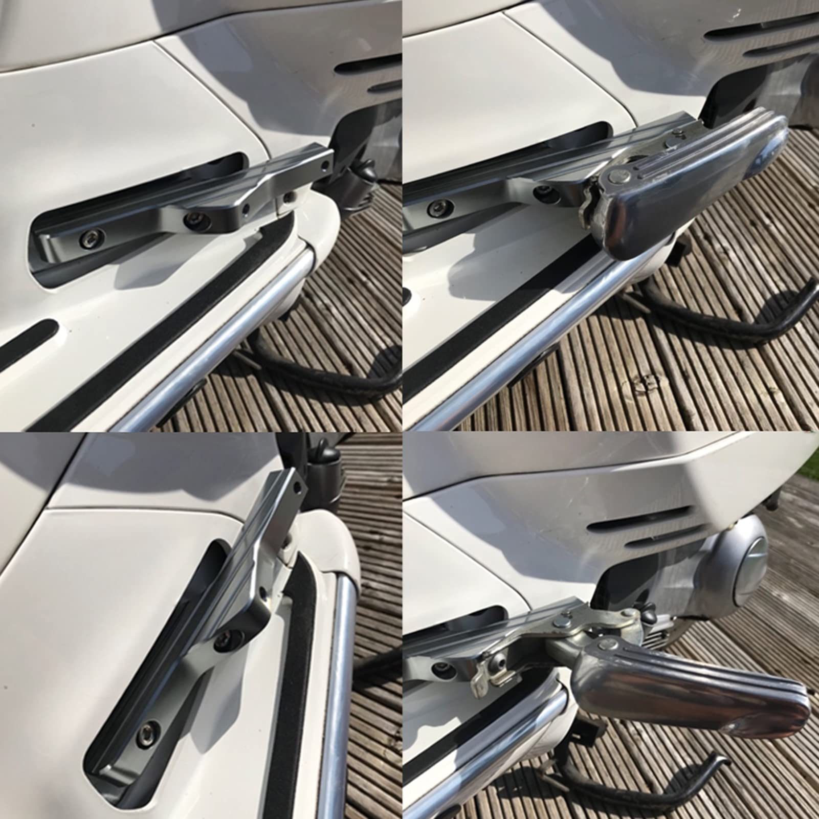 OUKENS Repose-pieds étendus, Accessoires De Remplacement D'extensions De Repose-pieds De Moto Pour Vespa GTS 300ie Super Sport(Argent